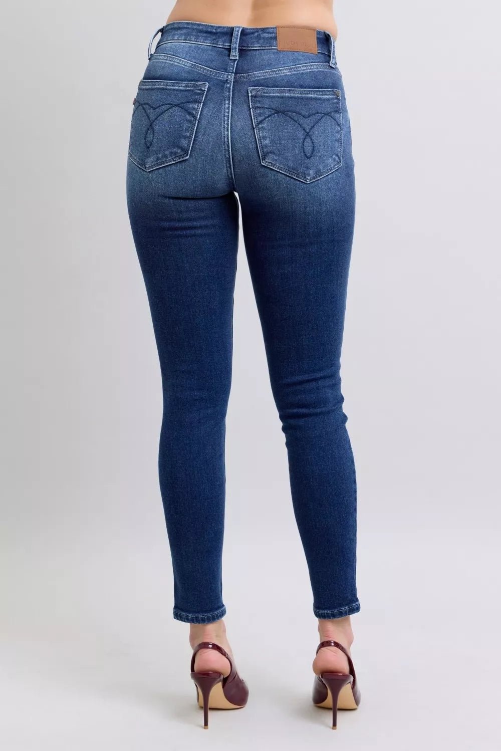 Judy Blue Full Size Washed Thermal Skinny Jeans Plus Size - Seedandsoulful