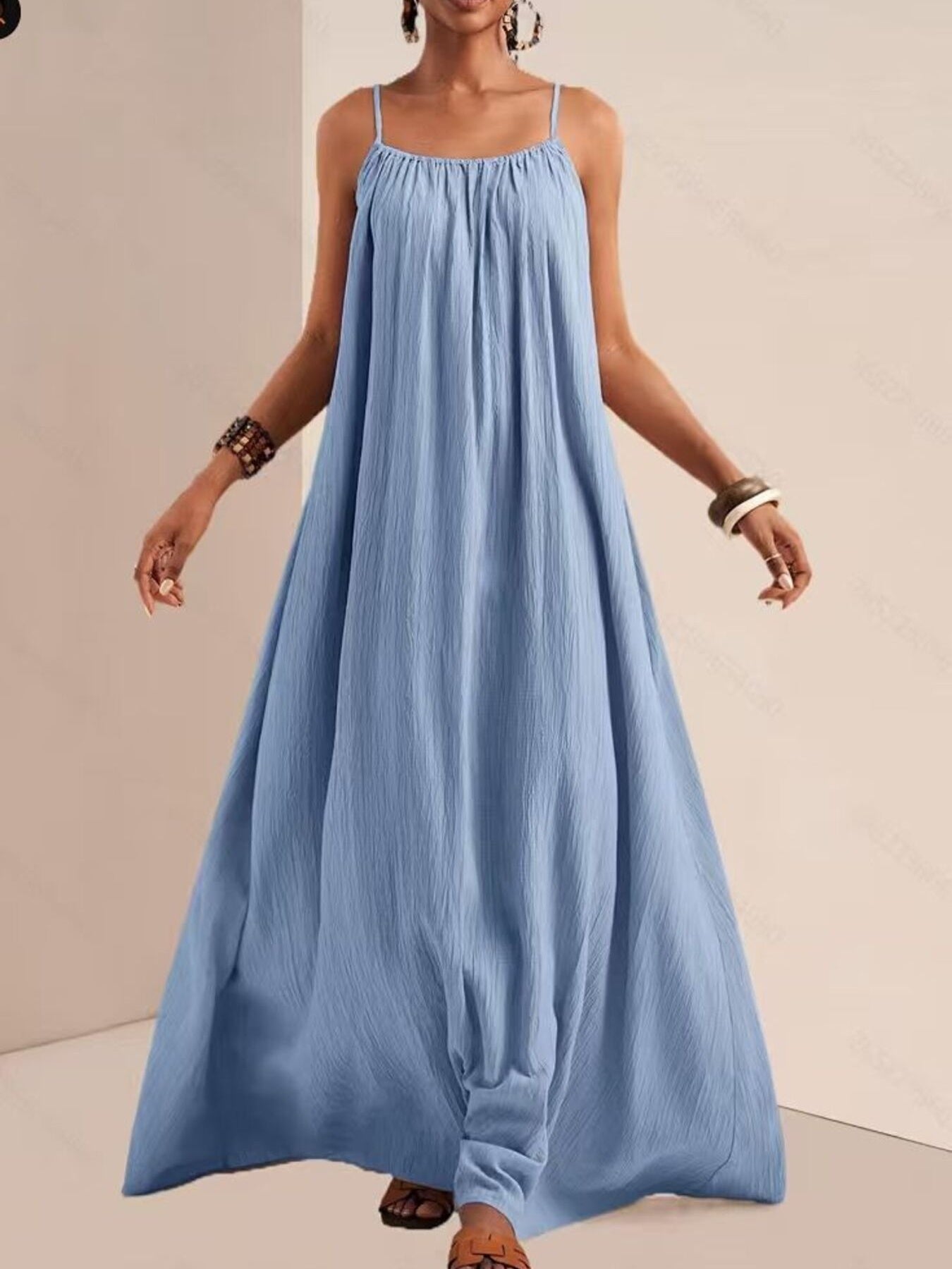 Spaghetti Strap Flowy Maxi Dress - Seedandsoulful