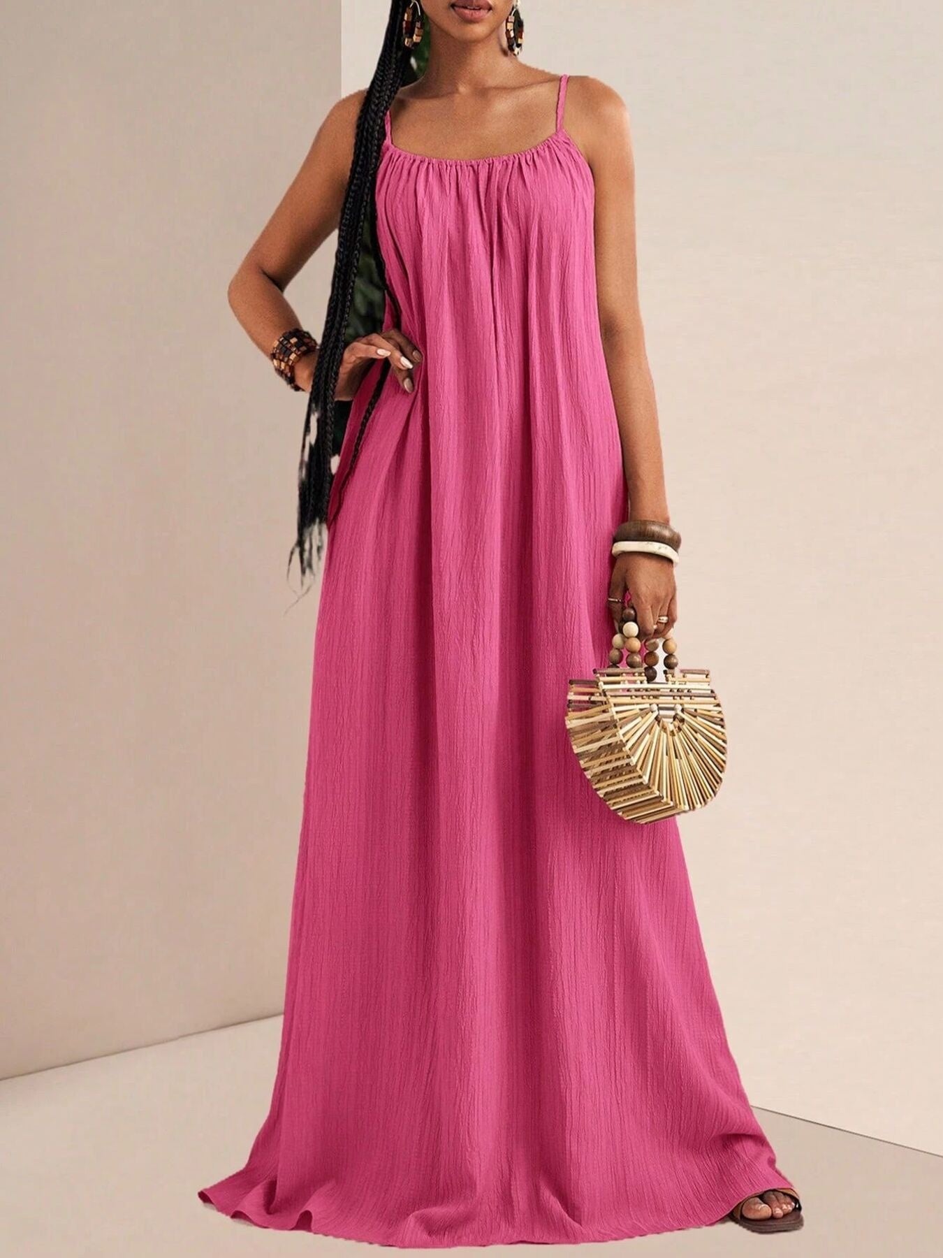 Spaghetti Strap Flowy Maxi Dress - Seedandsoulful