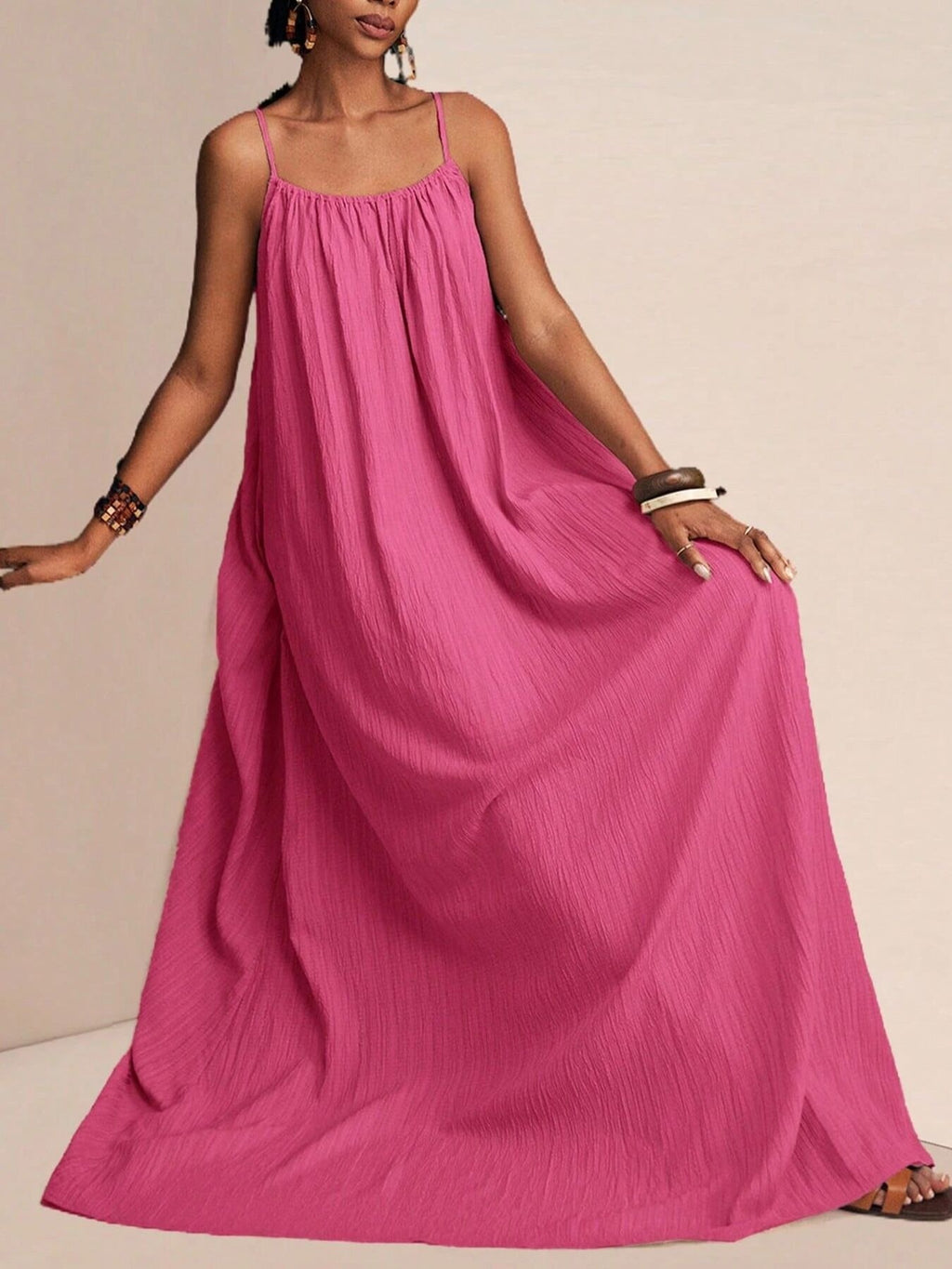 Spaghetti Strap Flowy Maxi Dress - Seedandsoulful