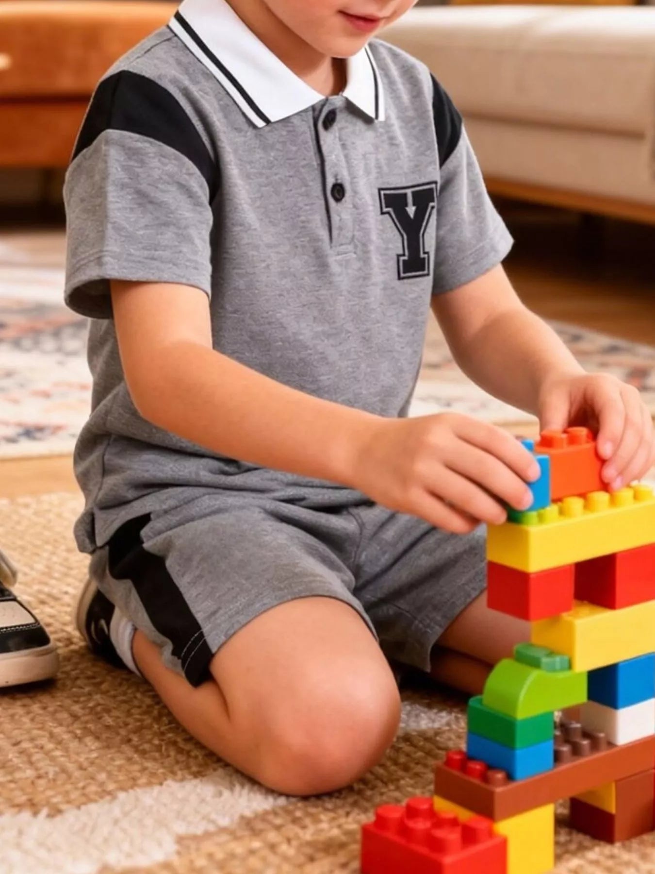 Children's Casual Short Sleeve Polo & Shorts Set - Seedandsoulful