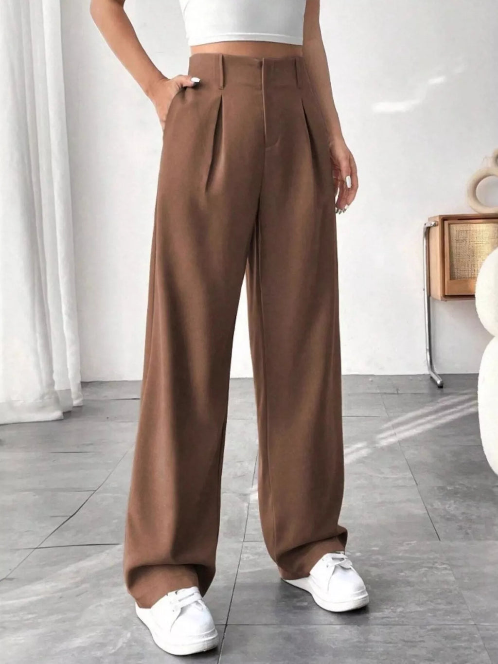 Wide Leg Pleated Pants - Seedandsoulful