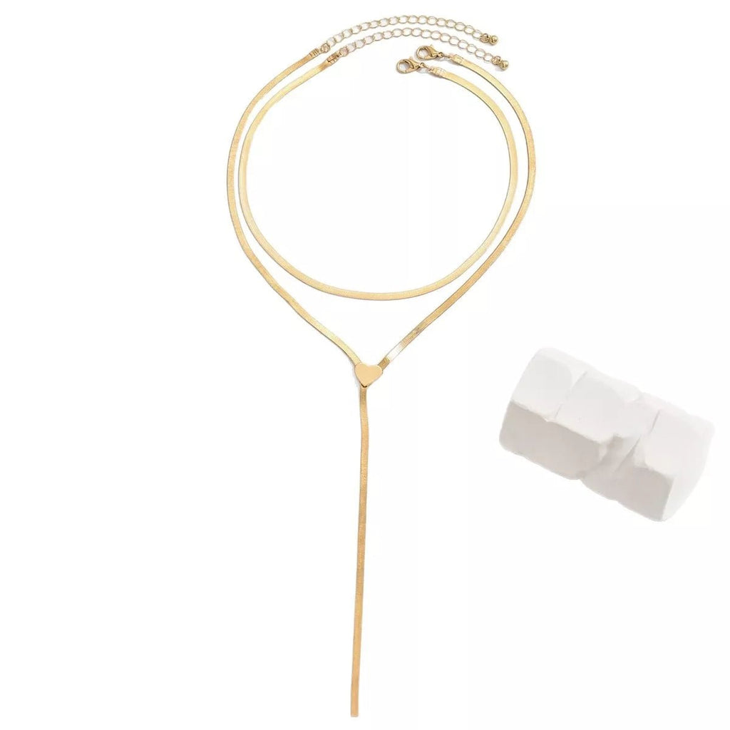 2 Piece 18K Gold - Plated Heart Necklace - Seedandsoulful