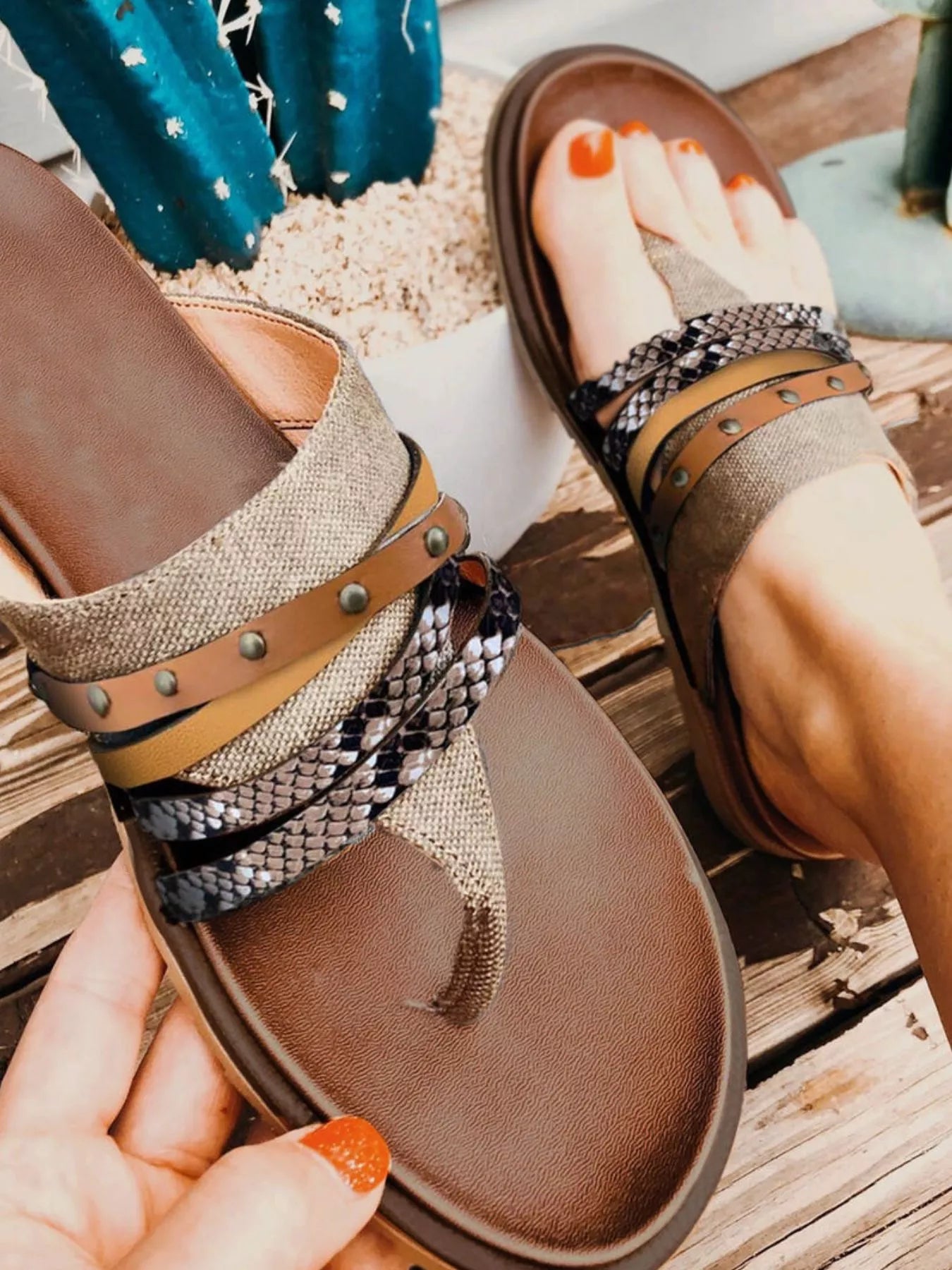 Strappy Thong Sandals - Seedandsoulful