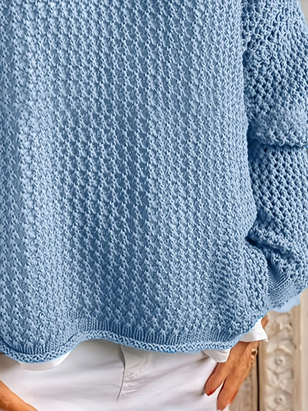 Openwork Long Sleeve Hooded Knit Cover Up - Seedandsoulful