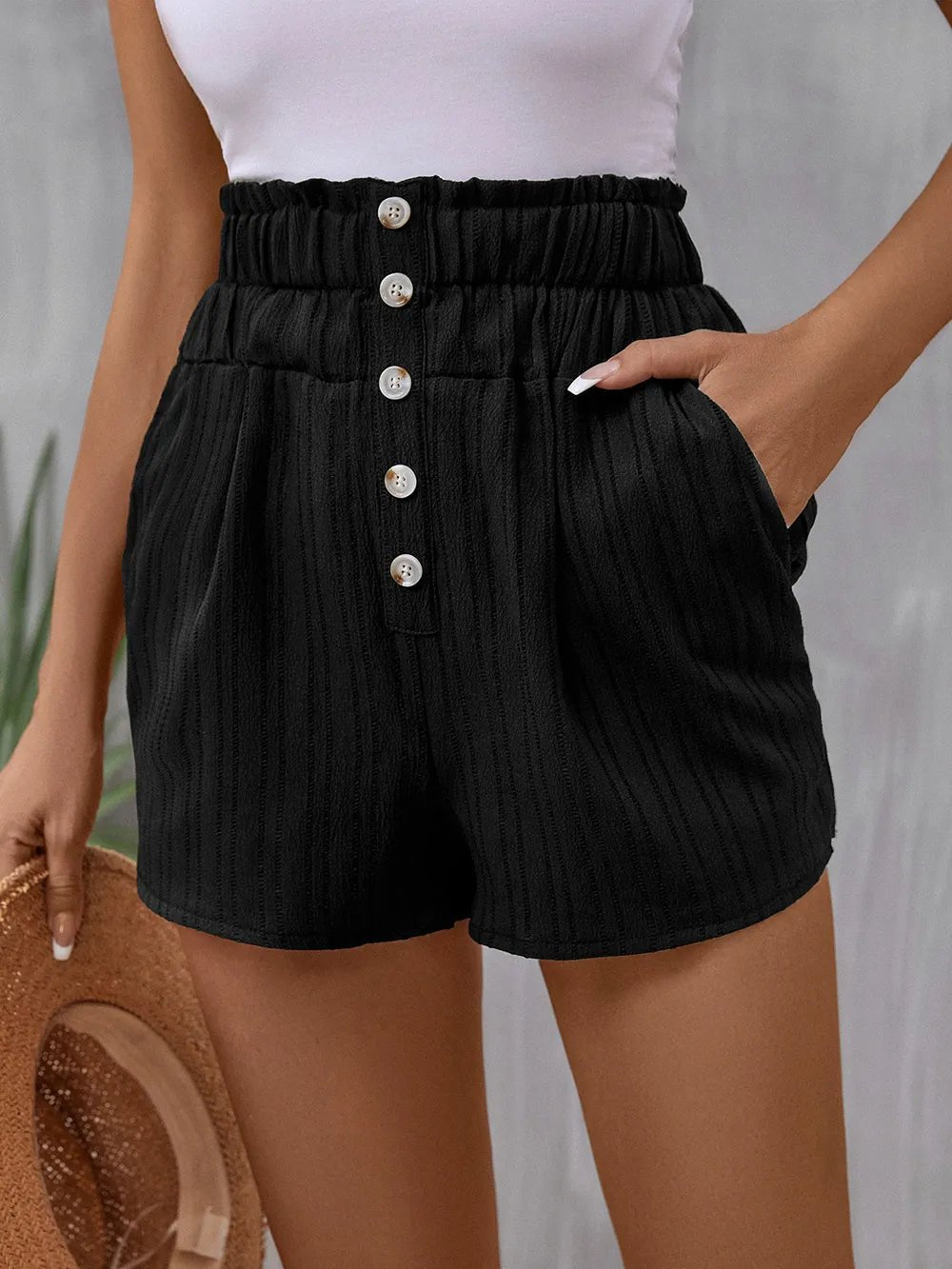 Perfee Pocketed High Waist Shorts - Seedandsoulful