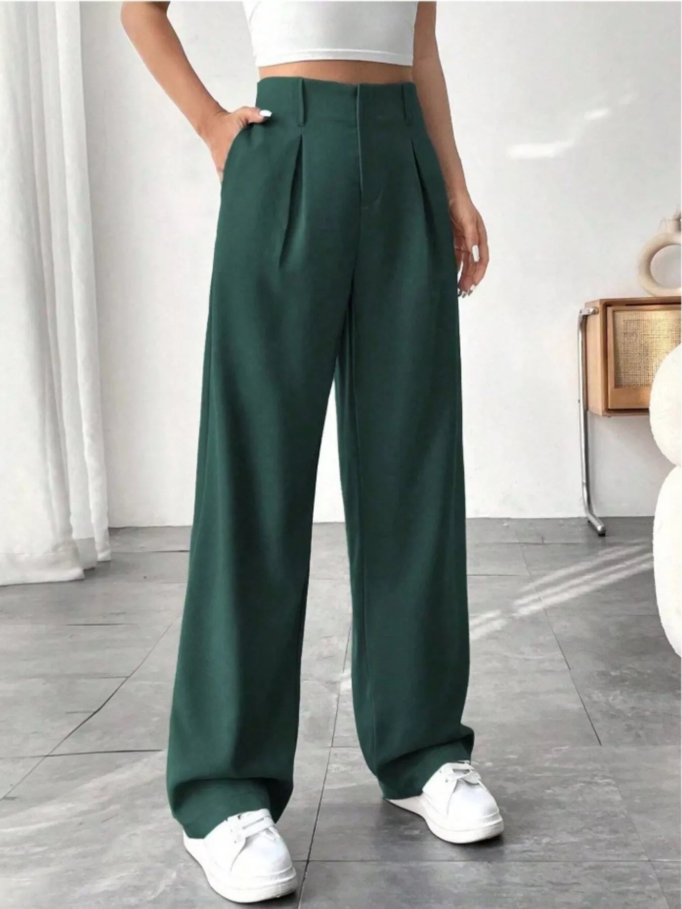 Wide Leg Pleated Pants - Seedandsoulful