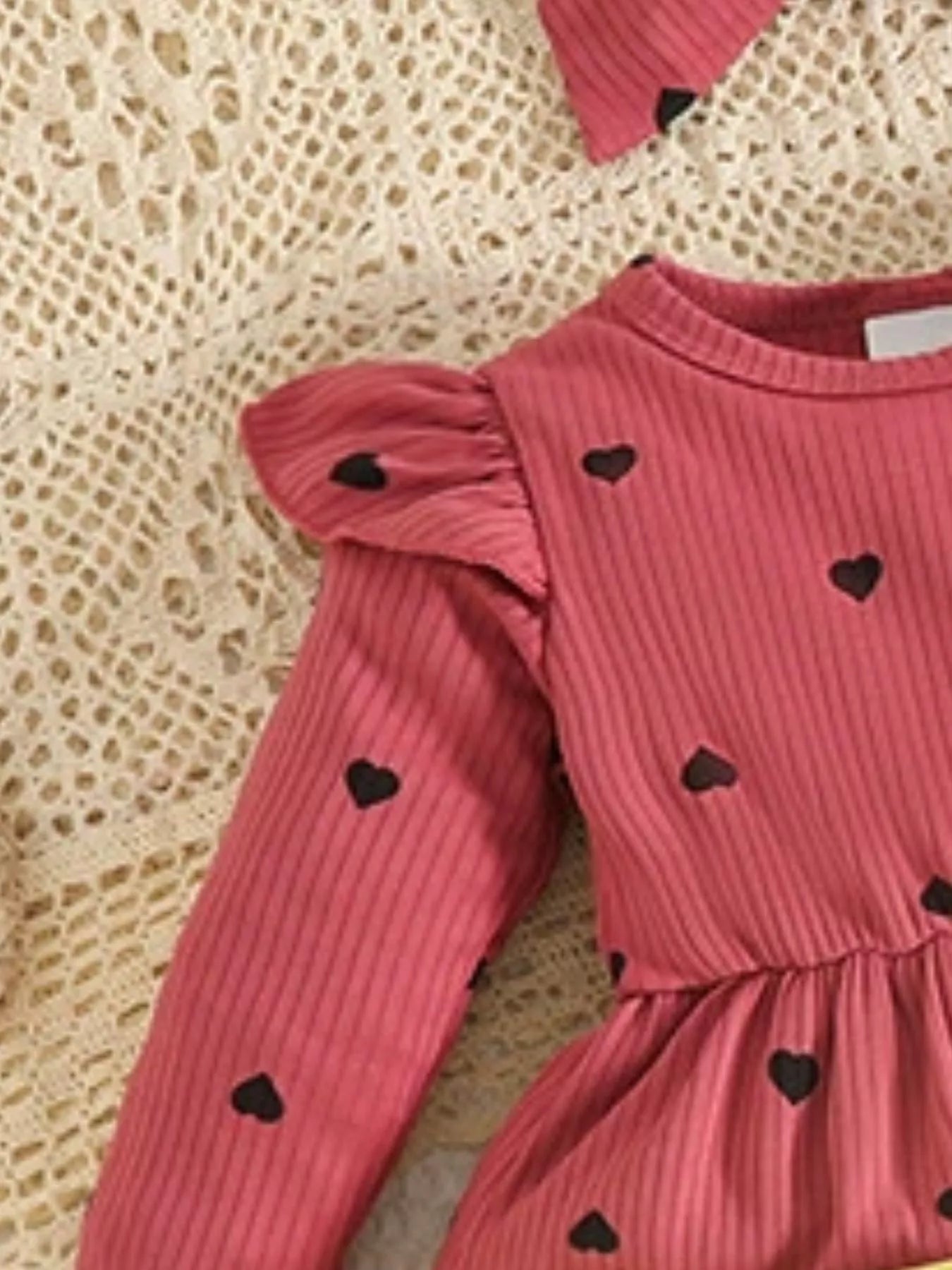 Children's Heart Print Dress & Headband Set - Seedandsoulful