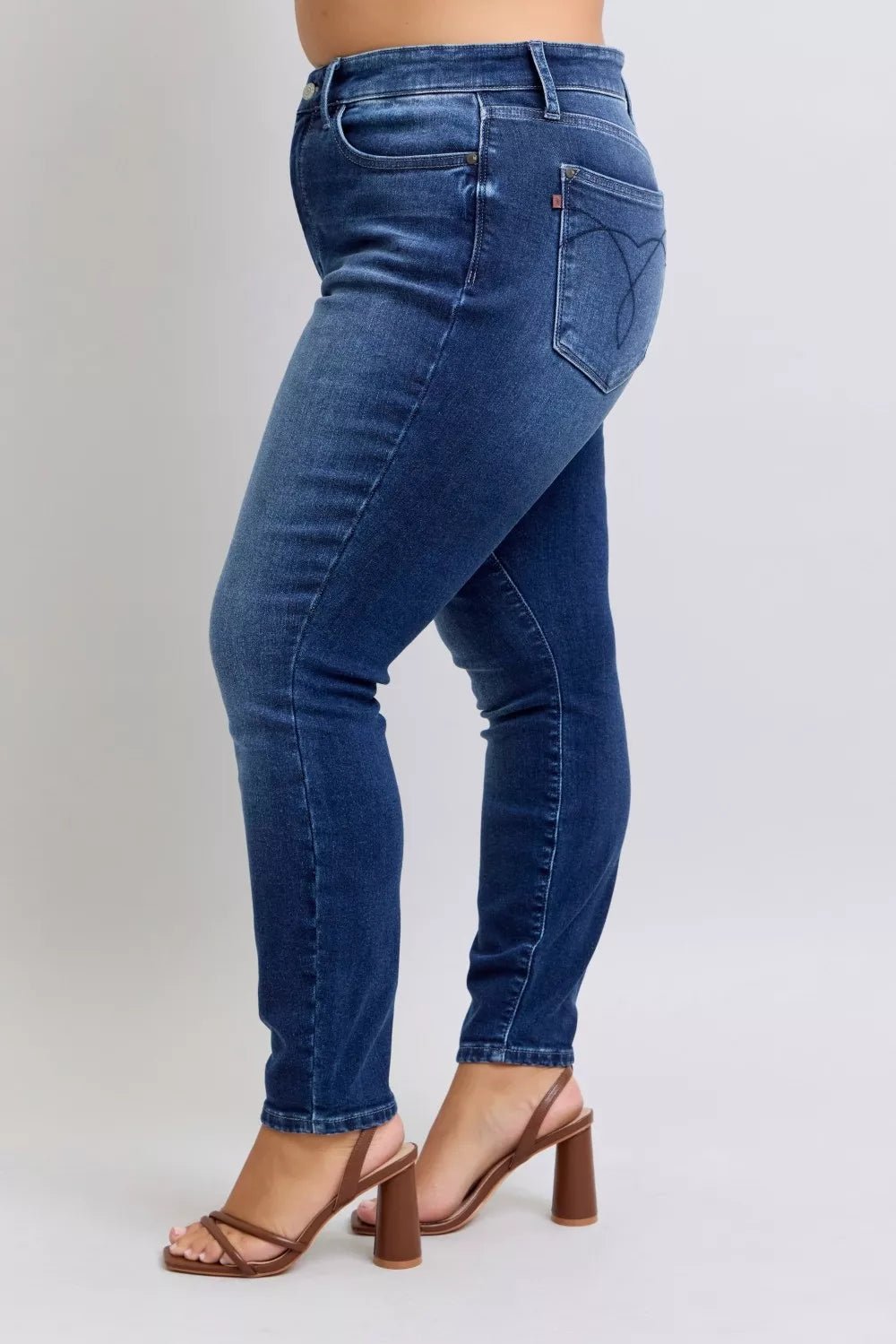 Judy Blue Full Size Washed Thermal Skinny Jeans Plus Size - Seedandsoulful