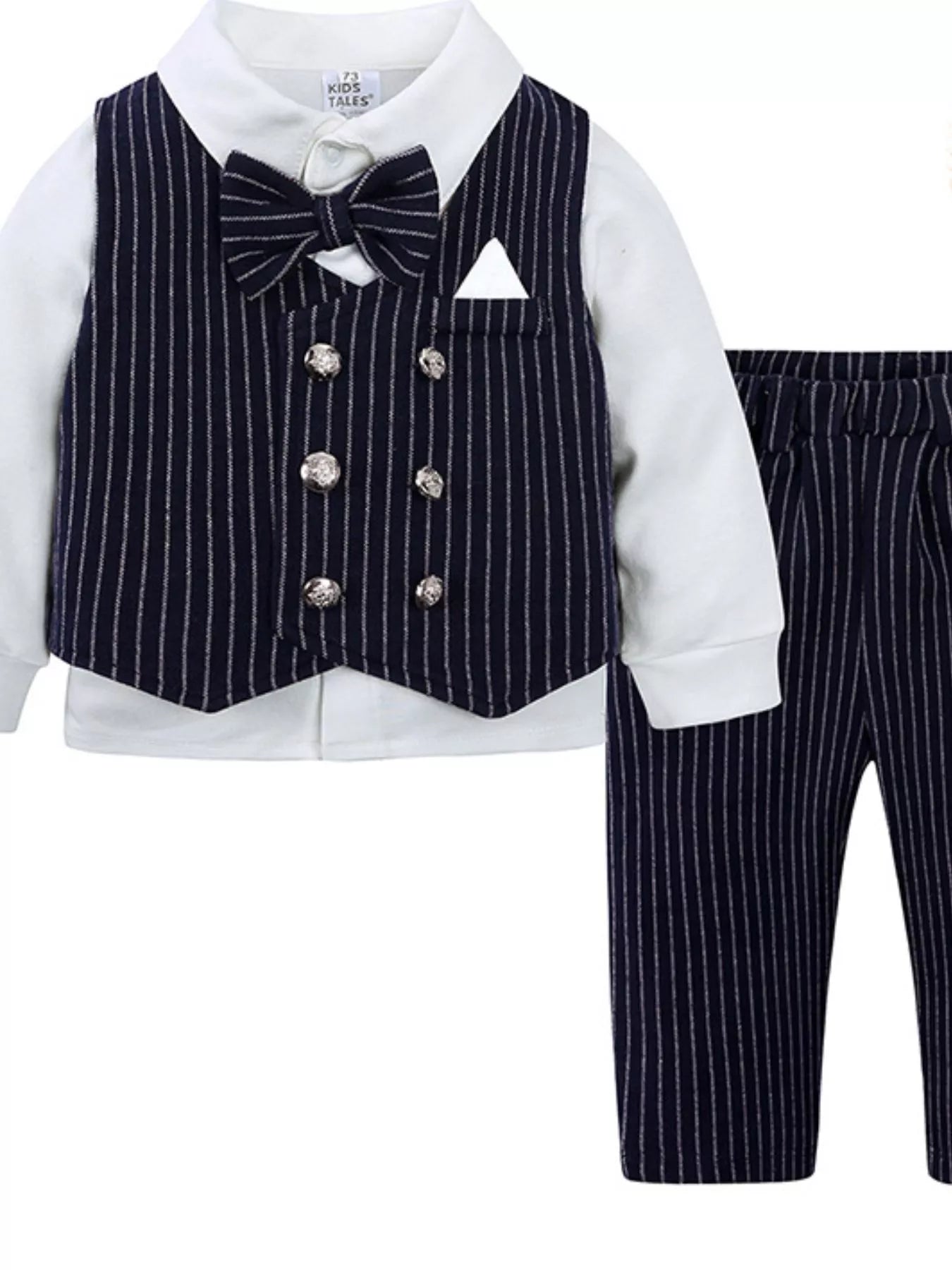 Children's Striped Vest and Pants Suit Set - Seedandsoulful