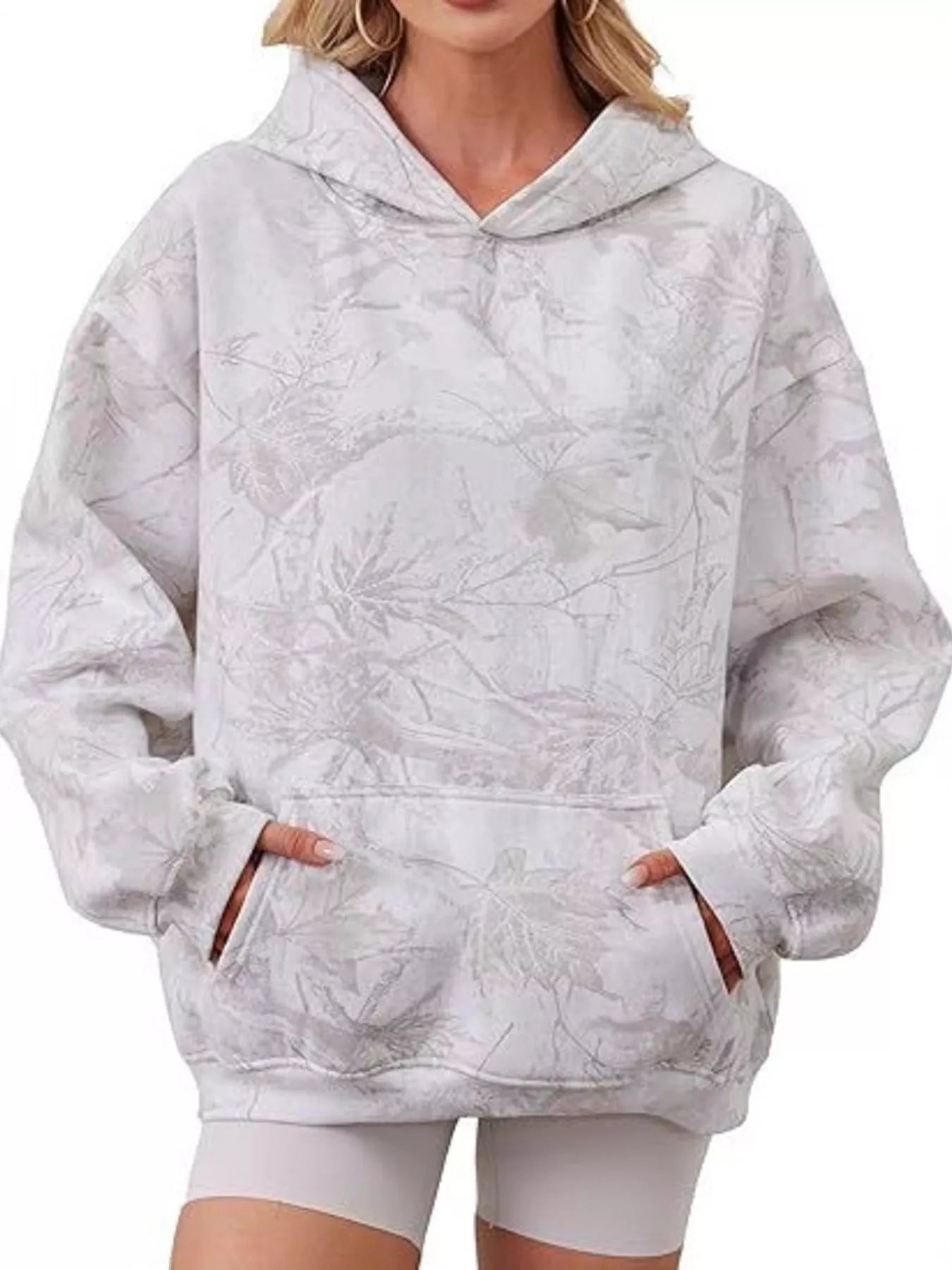 Full Size Kangaroo Pocket Long Sleeve Hoodie Plus Size - Seedandsoulful