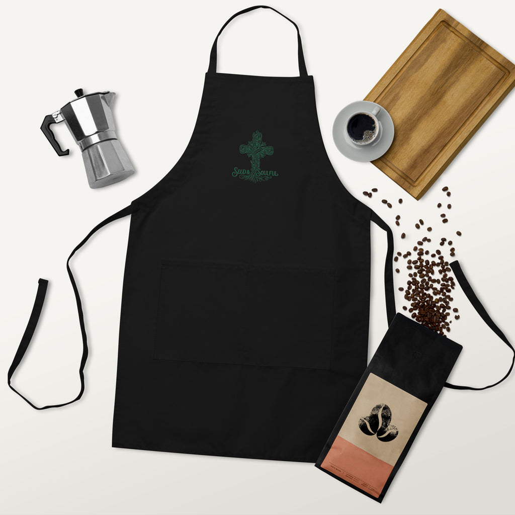 Faith - Inspired Embroidered Apron | Kitchen Blessing Gift - Seedandsoulful