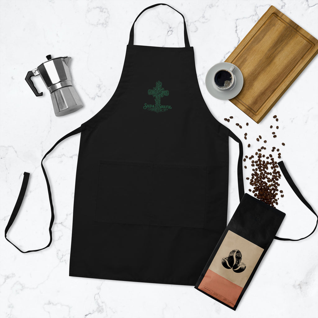Faith - Inspired Embroidered Apron | Kitchen Blessing Gift - Seedandsoulful