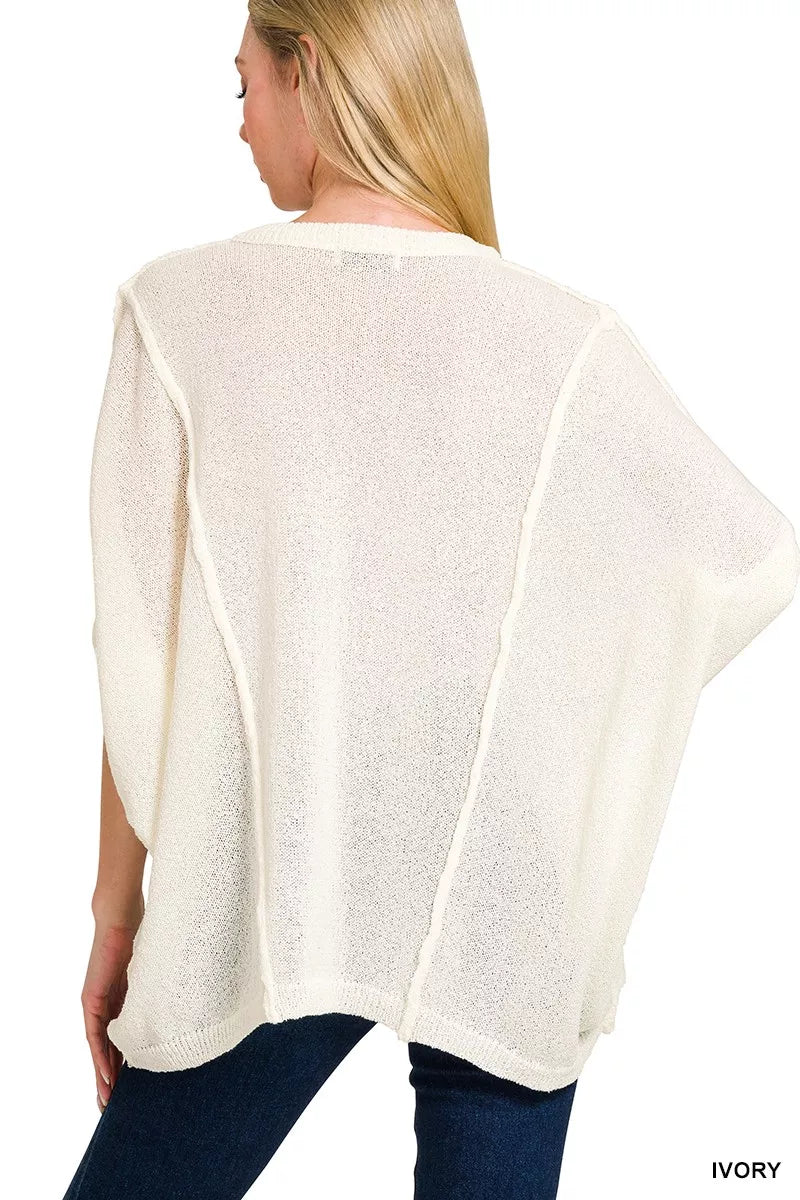 Zenana Drop Shoulder Short Sleeve Knit Top - Seedandsoulful