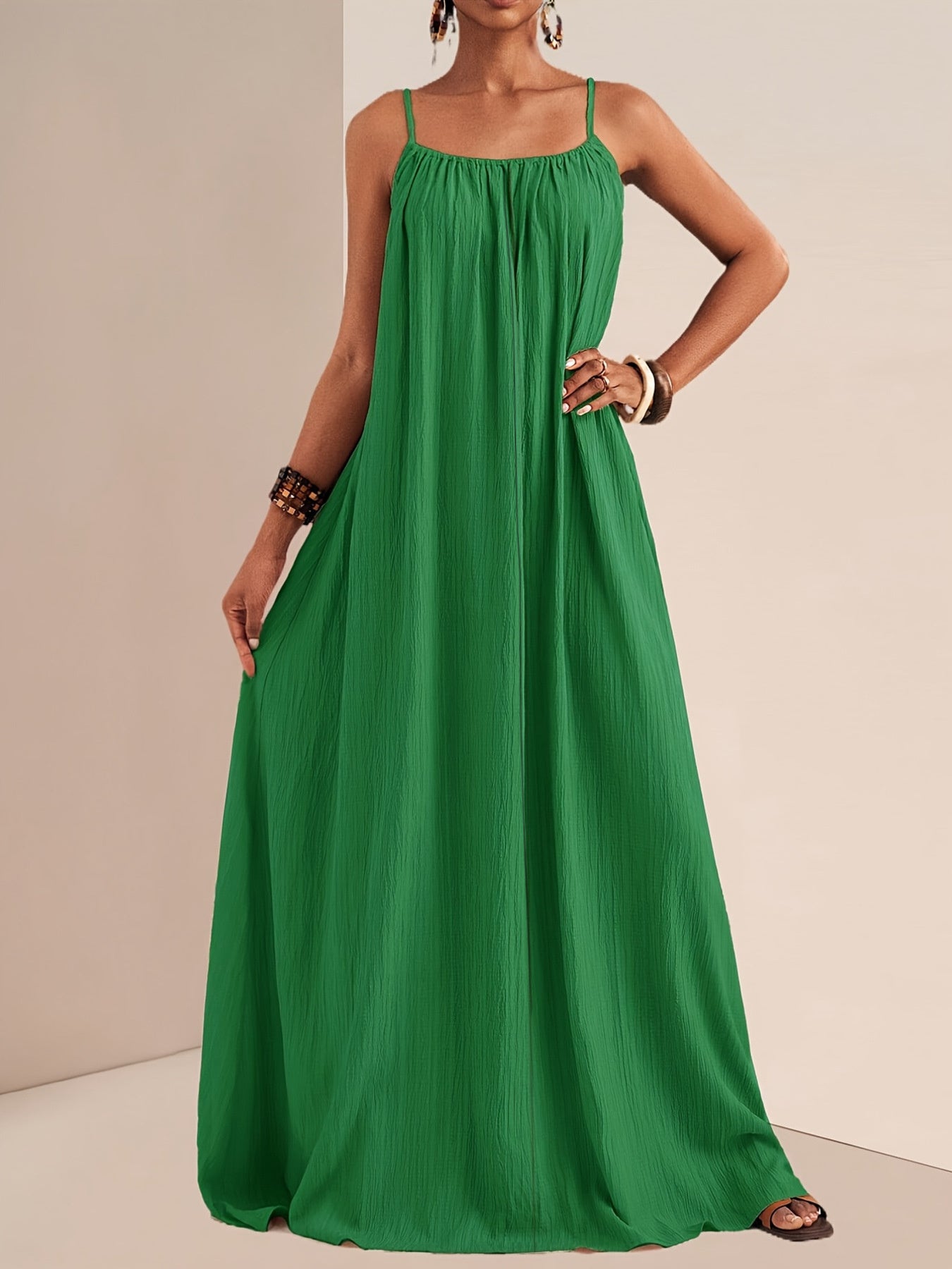 Spaghetti Strap Flowy Maxi Dress - Seedandsoulful