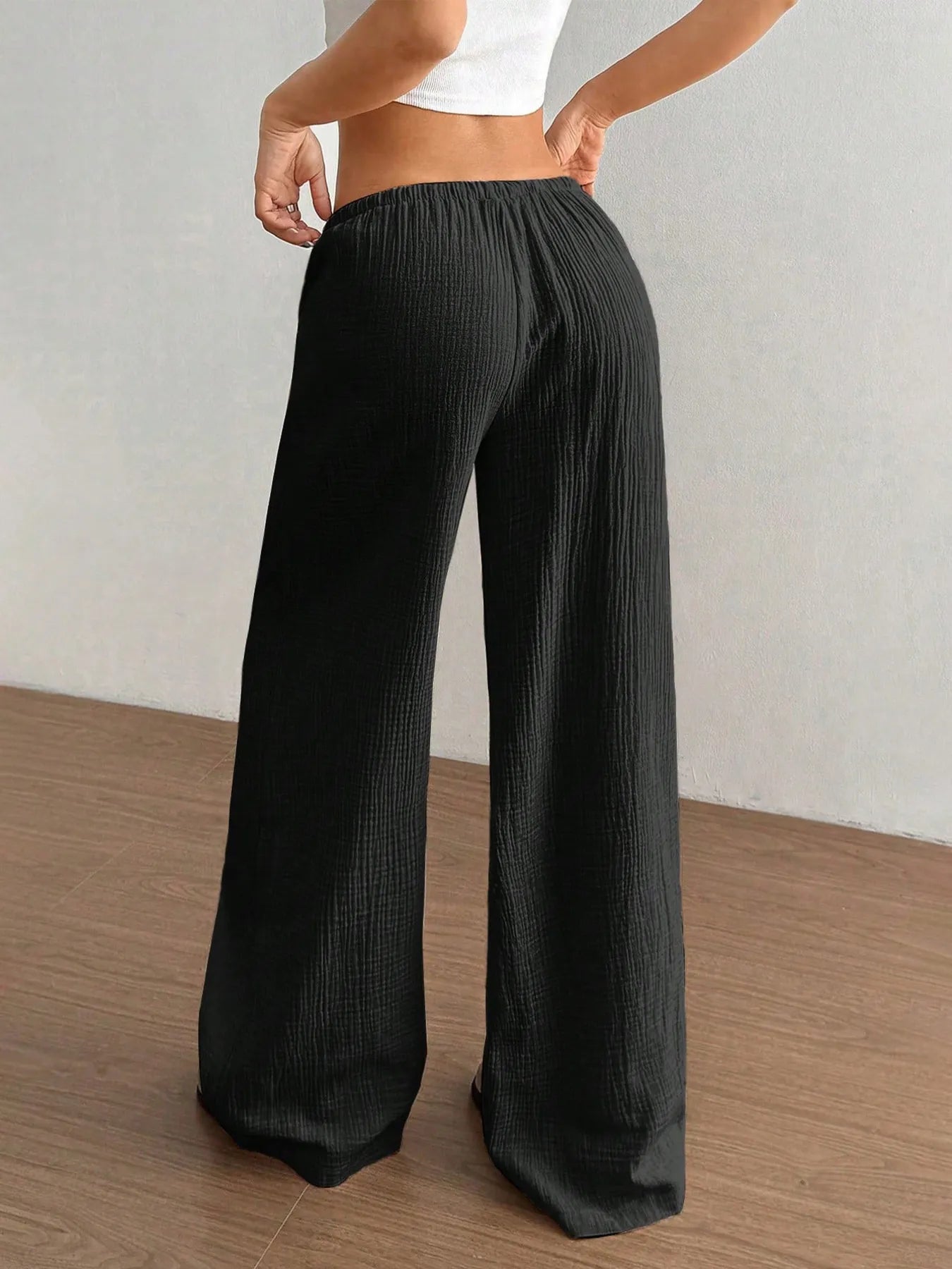 Drawstring Wide - Leg Casual Pants - Seedandsoulful