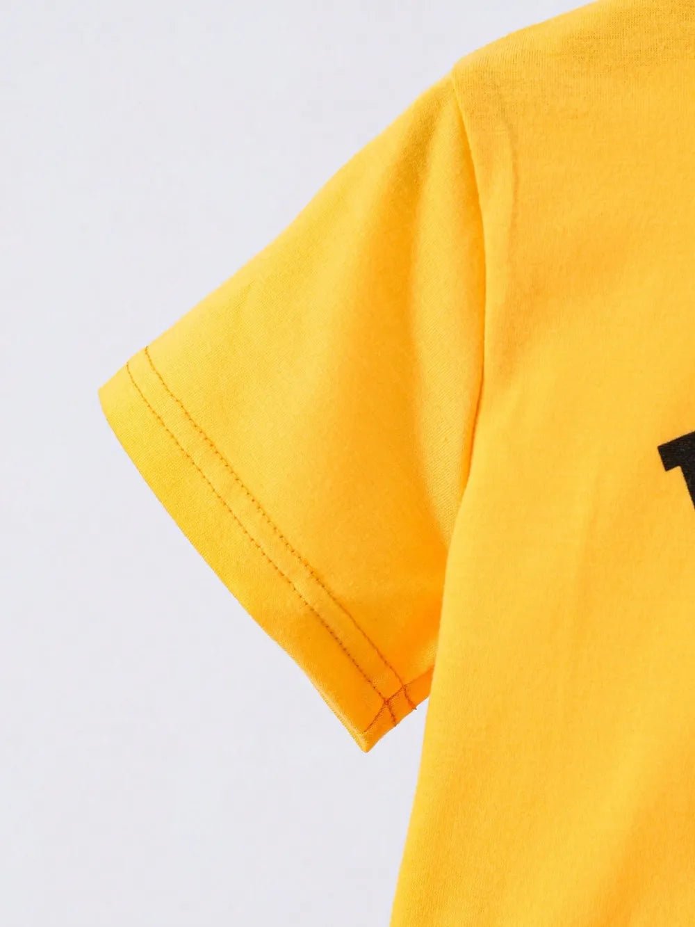 Children's Round Neck Letter Graphic T-Shirt and Distressed Jeans Set - Seedandsoulful