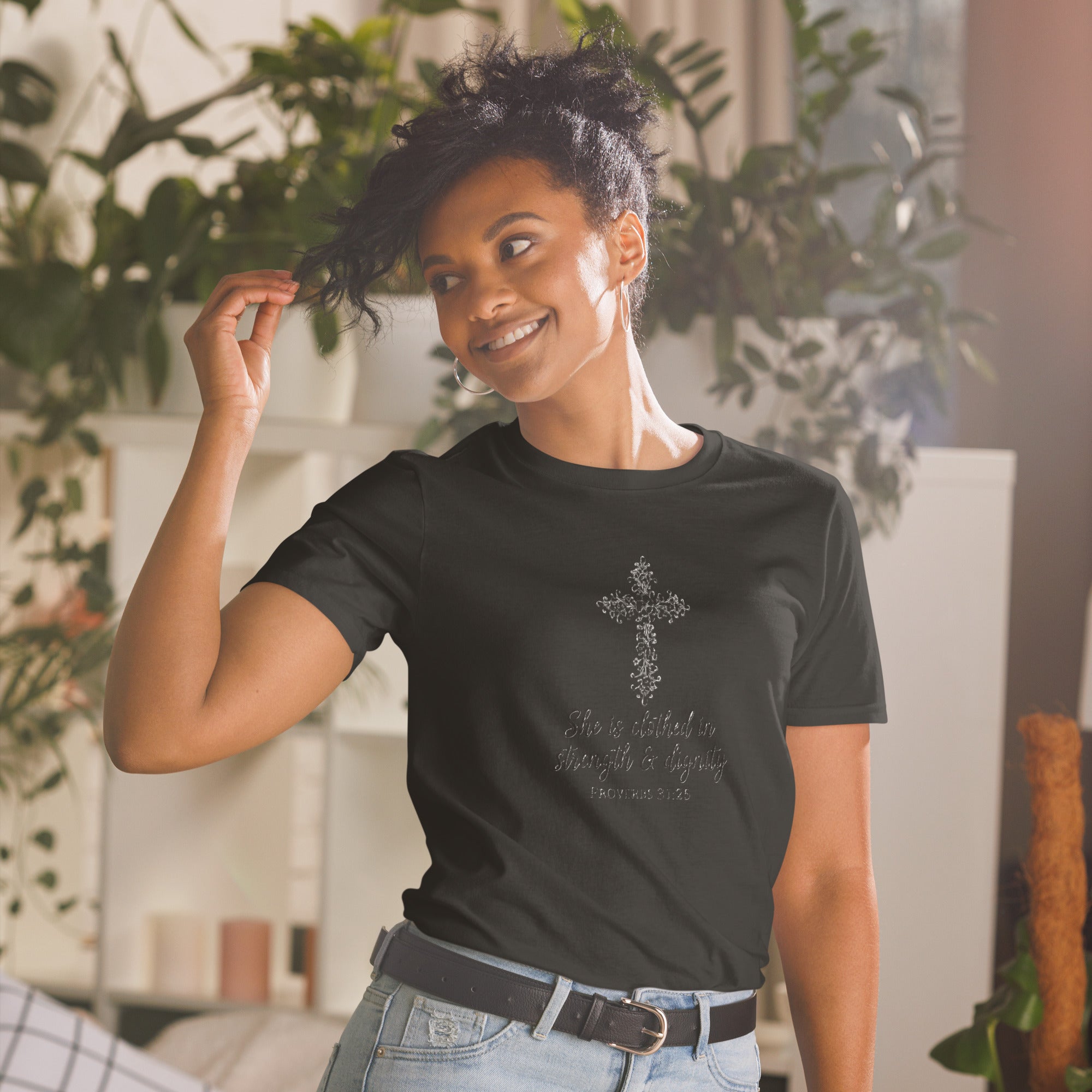 Faith Bride T-Shirt | She is Clothed in Strength & Dignity | Christian Bridal Tee | Seedandsoulful - Seedandsoulful