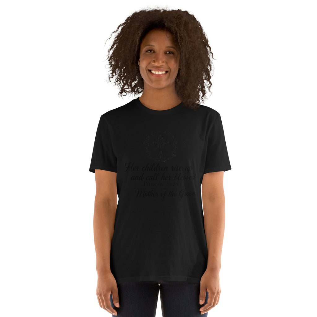 Faith Mother of the Groom T-Shirt | Her Children Rise Up | Christian Bridal Party Tee | Seedandsoulful - Seedandsoulful