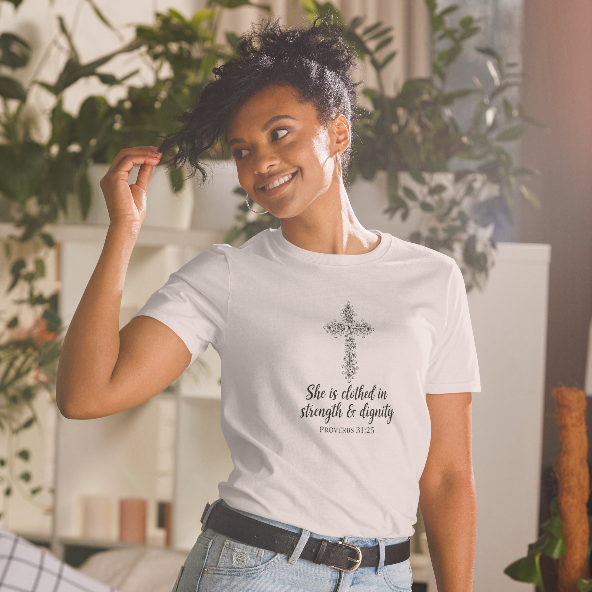 Faith Bride T-Shirt | She is Clothed in Strength & Dignity | Christian Bridal Tee | Seedandsoulful - Seedandsoulful