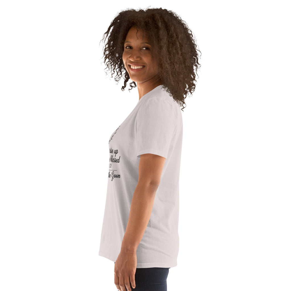 Faith Mother of the Groom T-Shirt | Her Children Rise Up | Christian Bridal Party Tee | Seedandsoulful - Seedandsoulful