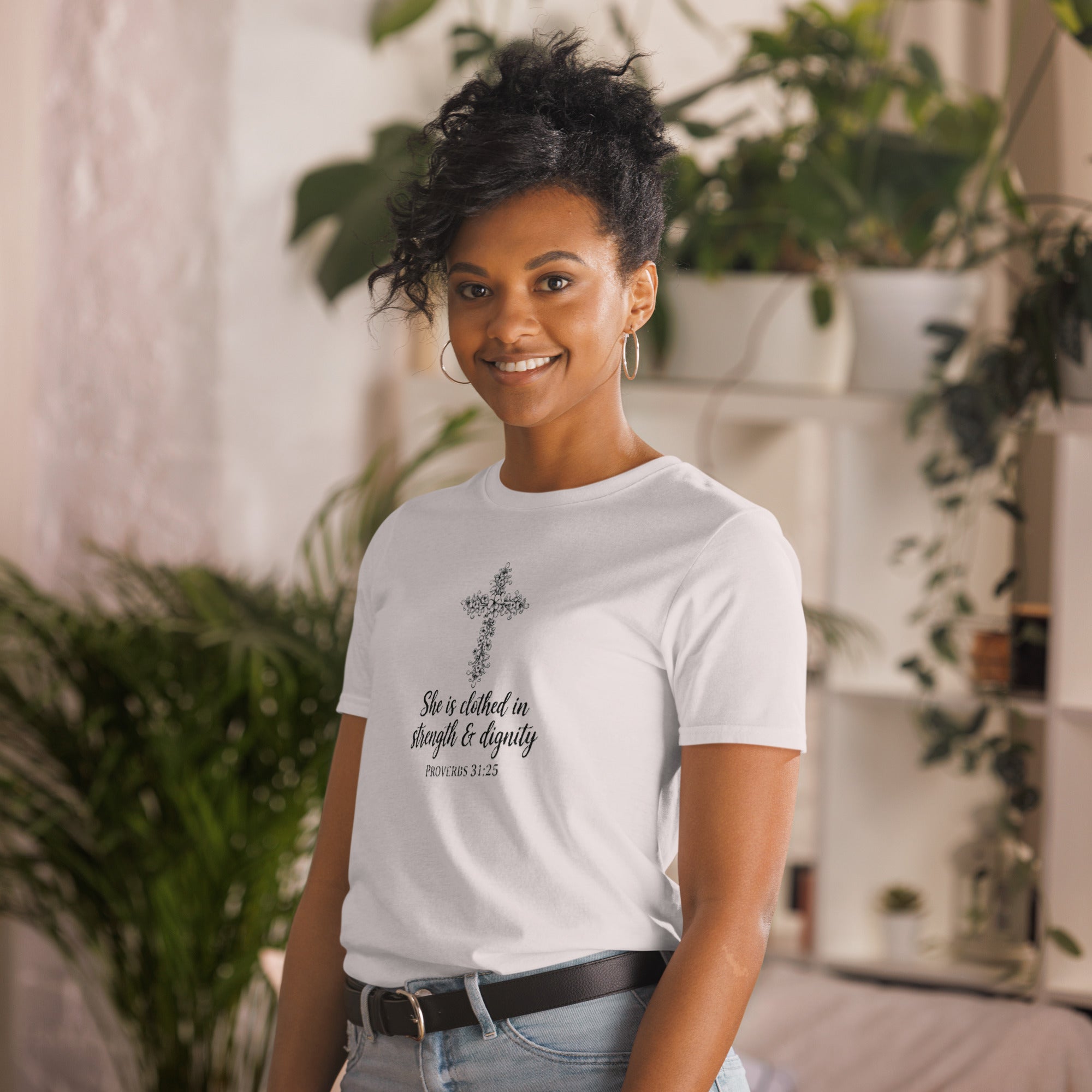 Faith Bride T-Shirt | She is Clothed in Strength & Dignity | Christian Bridal Tee | Seedandsoulful - Seedandsoulful