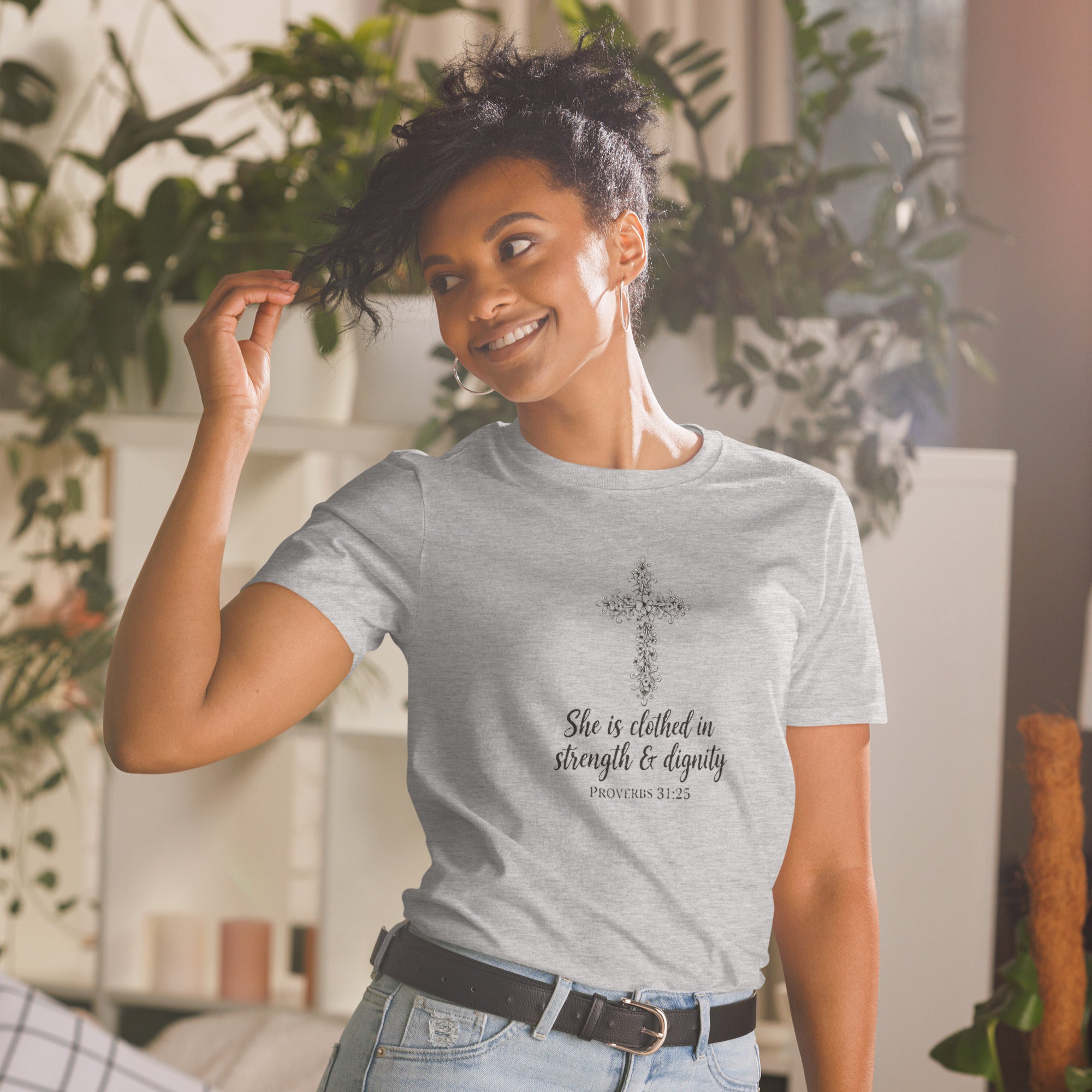Faith Bride T-Shirt | She is Clothed in Strength & Dignity | Christian Bridal Tee | Seedandsoulful - Seedandsoulful