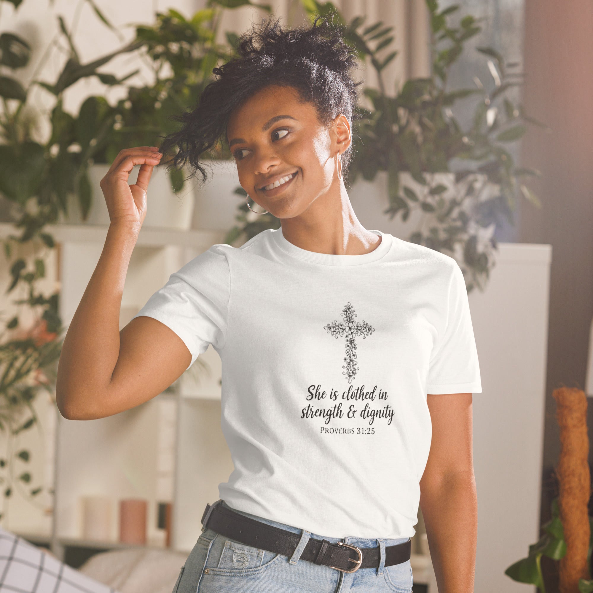 Faith Bride T-Shirt | She is Clothed in Strength & Dignity | Christian Bridal Tee | Seedandsoulful - Seedandsoulful