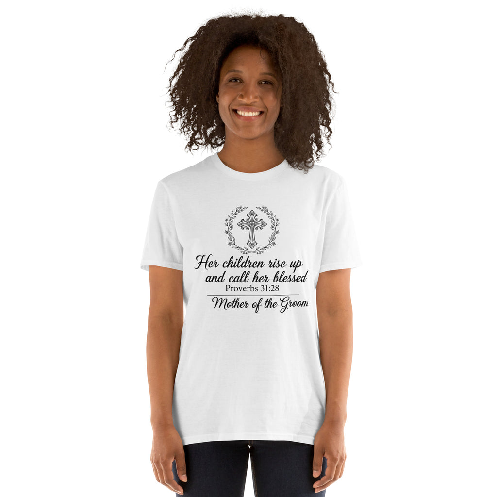 Faith Mother of the Groom T-Shirt | Her Children Rise Up | Christian Bridal Party Tee | Seedandsoulful - Seedandsoulful