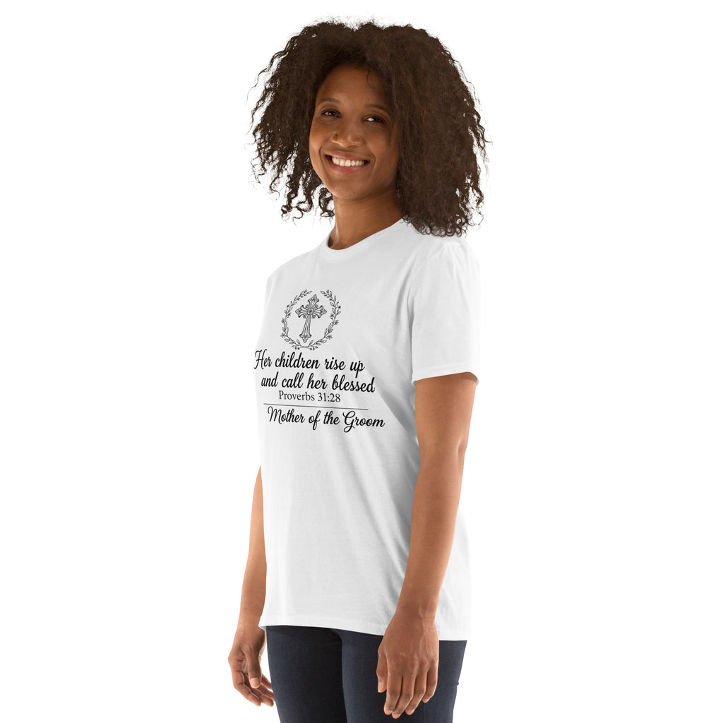 Faith Mother of the Groom T-Shirt | Her Children Rise Up | Christian Bridal Party Tee | Seedandsoulful - Seedandsoulful