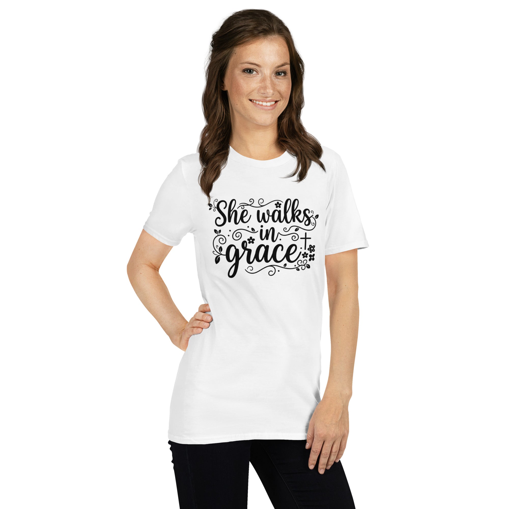 Faith Flower Girl T-Shirt | She Walks in Grace | Youth Sizes | Christian Bridal Party Tee | Seedandsoulful - Seedandsoulful