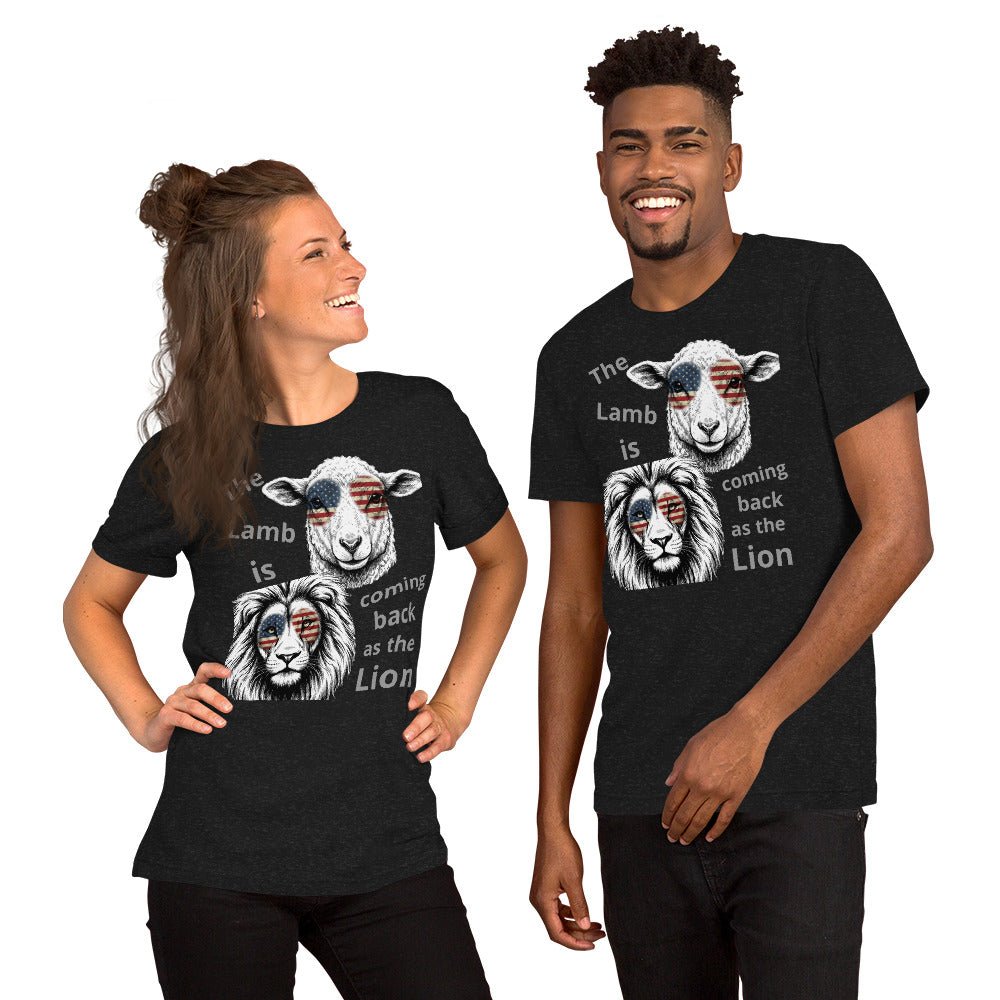 The Lamb Is Coming Back as the Lion Unisex T-Shirt | Christian Faith Apparel - Seedandsoulful