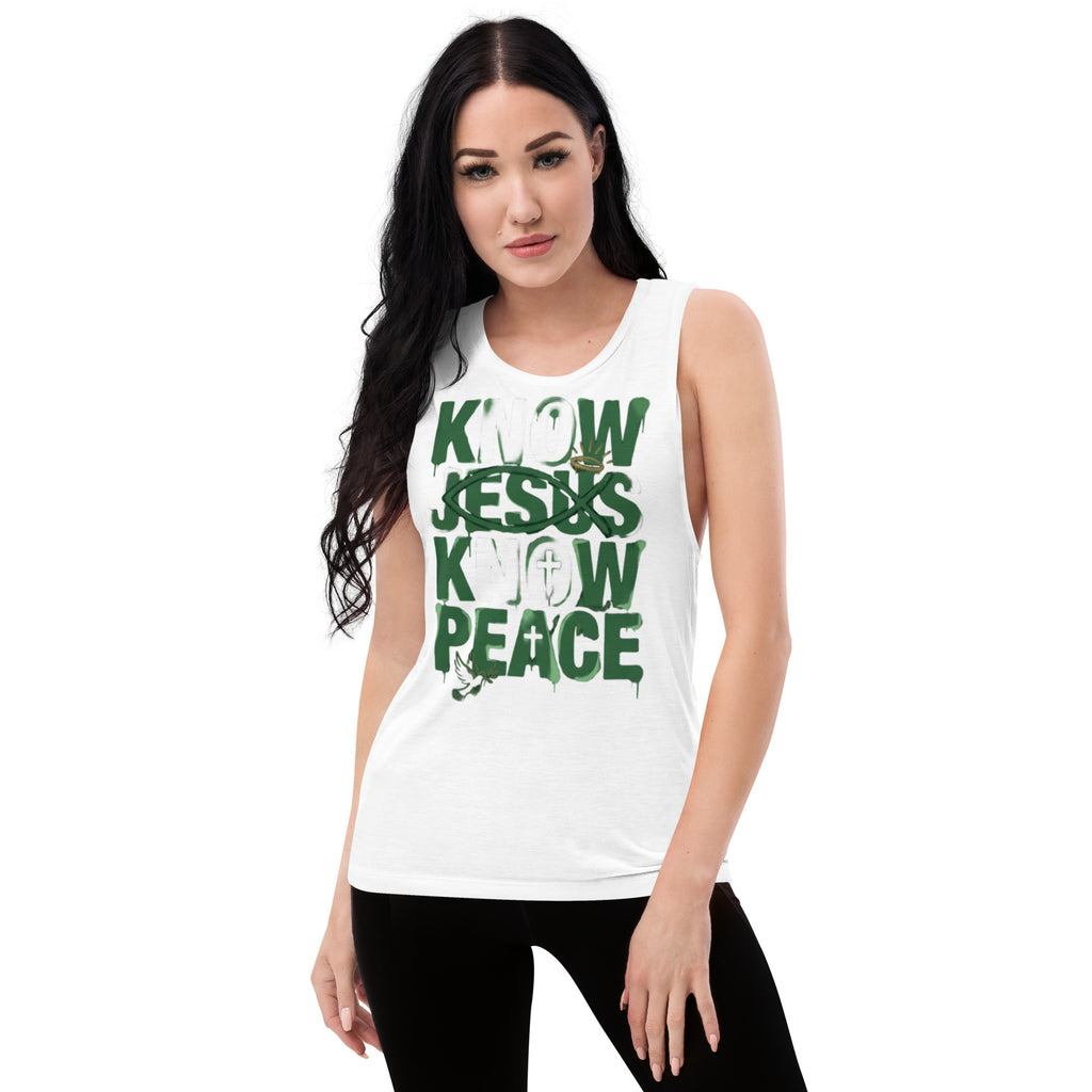 Know Jesus Know Peace Ladies' Muscle Tank - Seedandsoulful