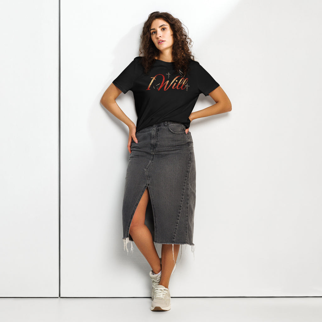 Women’s organic ribbed neck t-shirt I Will - Seedandsoulful