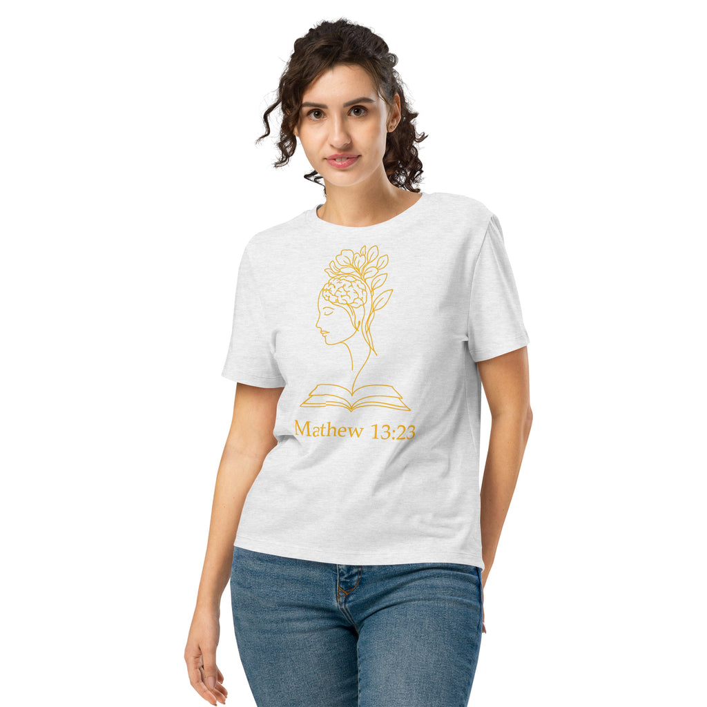 Matthew 13:23 Women’s organic ribbed neck t-shirt - Seedandsoulful
