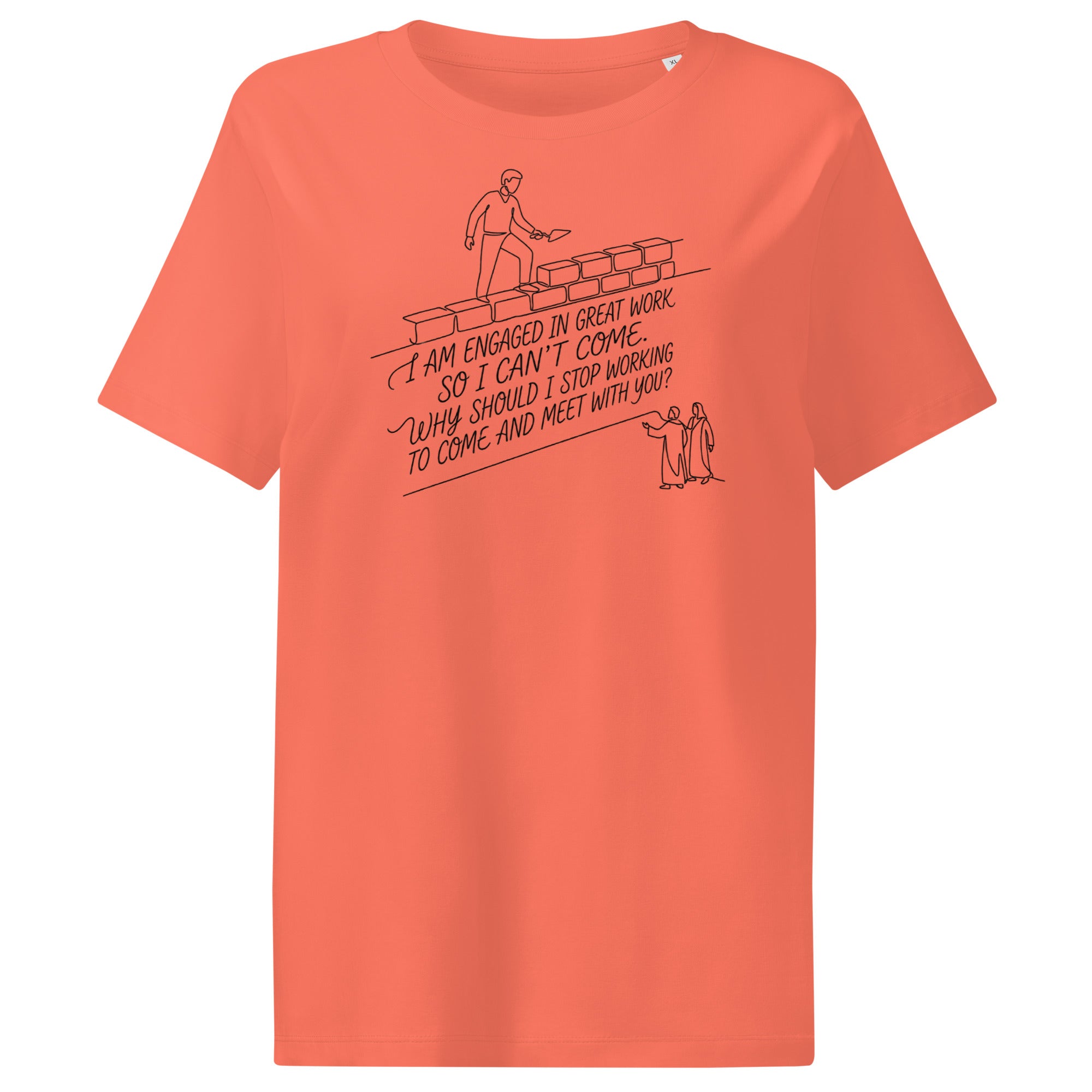 Nehemiah 6:3 Women’s organic ribbed neck t-shirt - Seedandsoulful