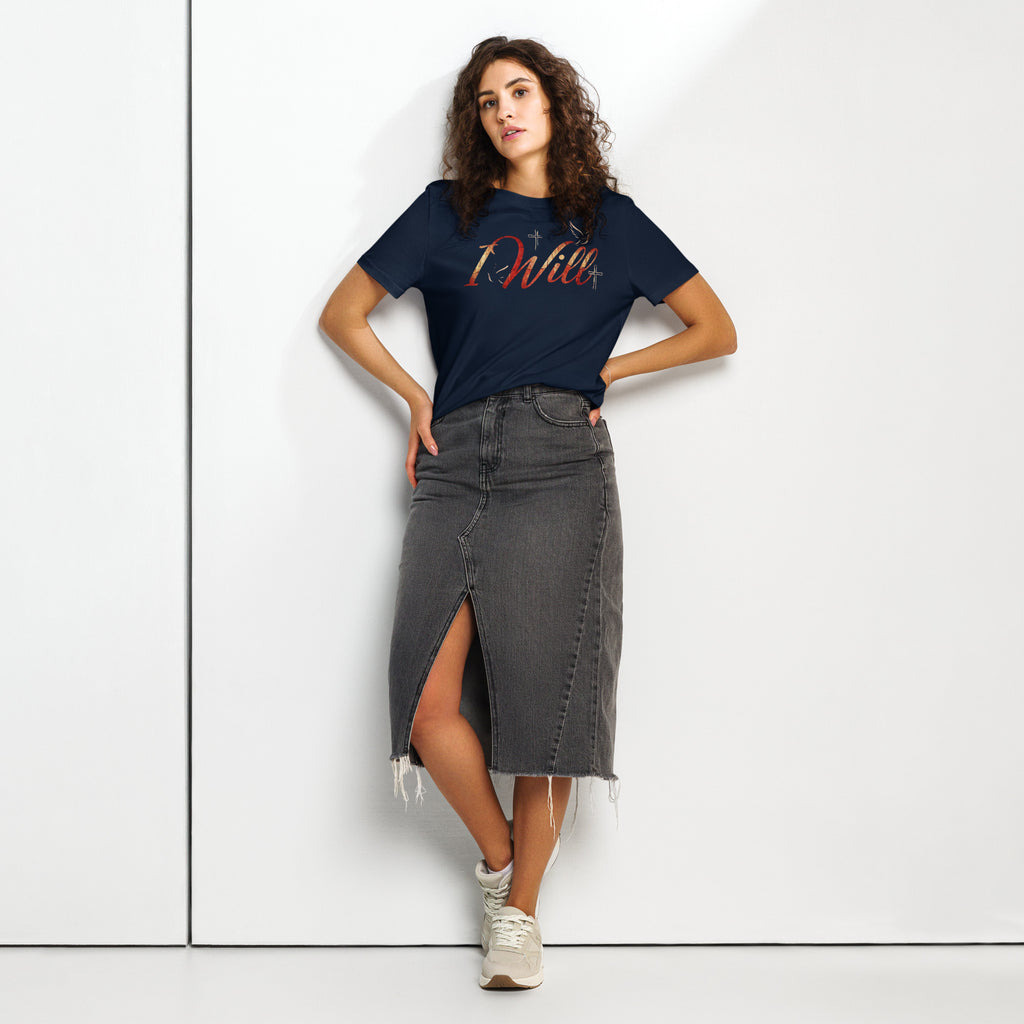 Women’s organic ribbed neck t-shirt I Will - Seedandsoulful