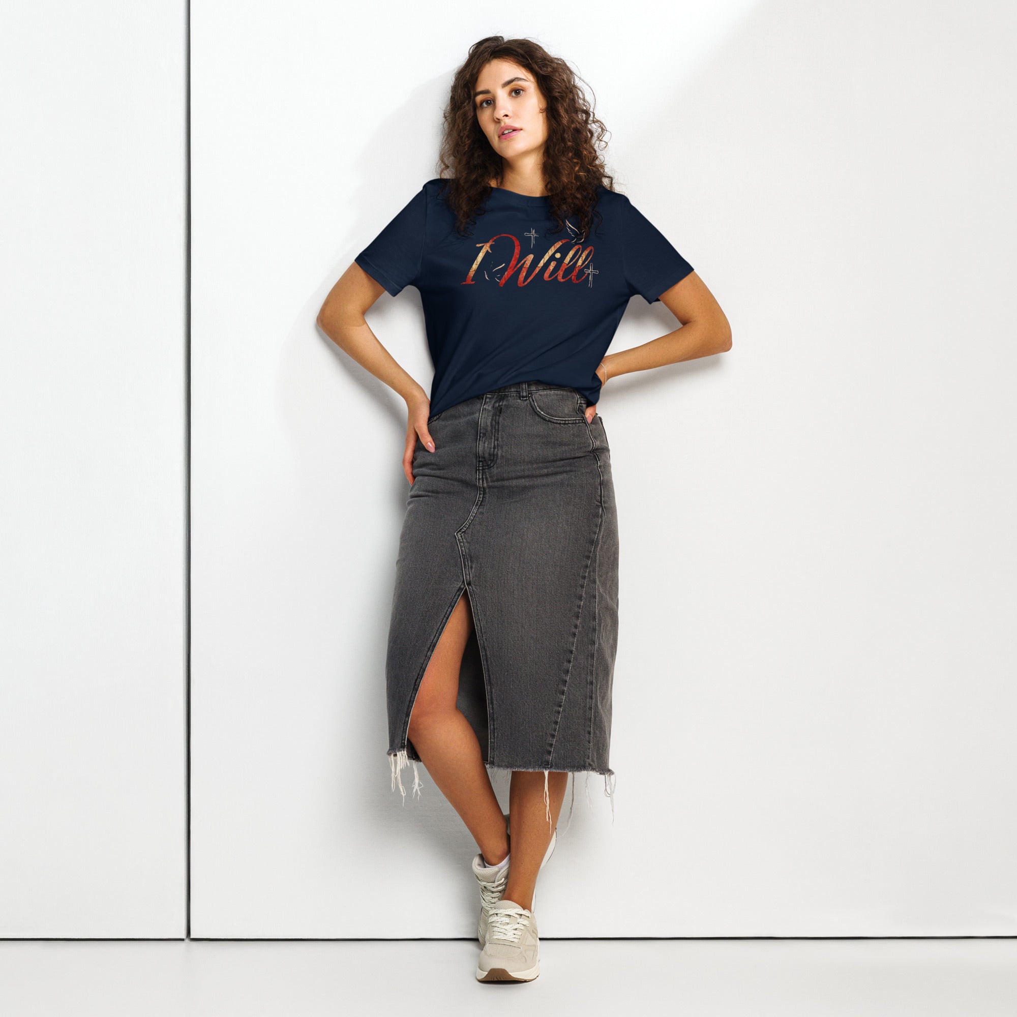 Women’s organic ribbed neck t-shirt I Will - Seedandsoulful