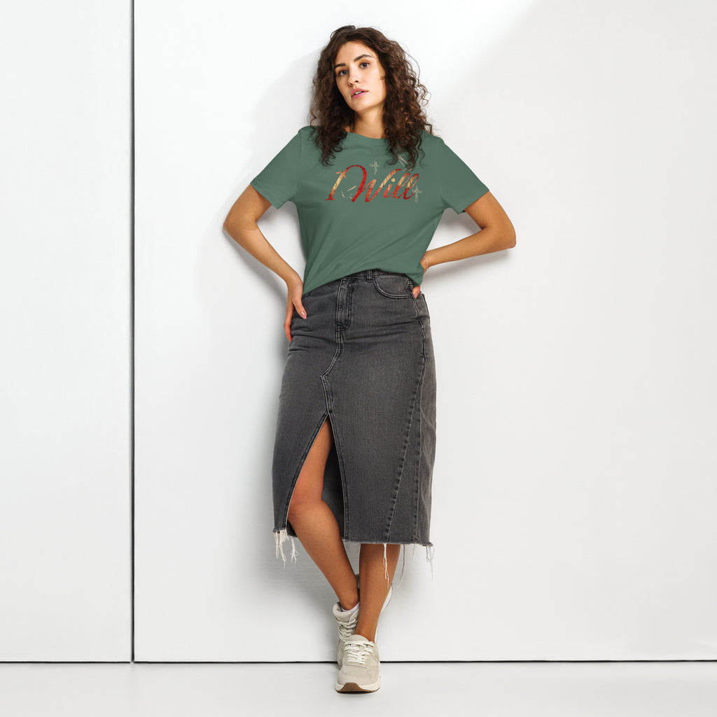 Women’s organic ribbed neck t-shirt I Will - Seedandsoulful