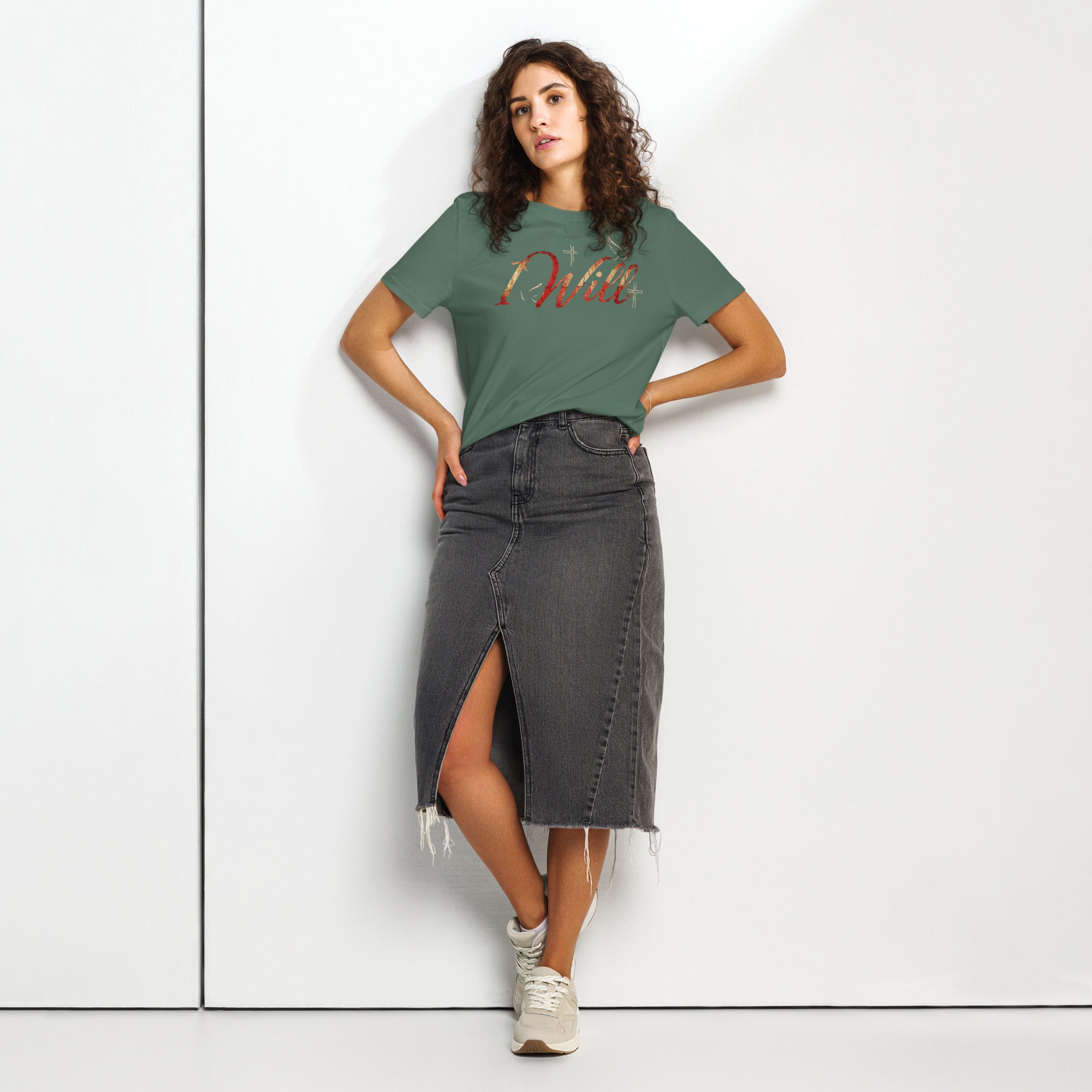 Women’s organic ribbed neck t-shirt I Will - Seedandsoulful