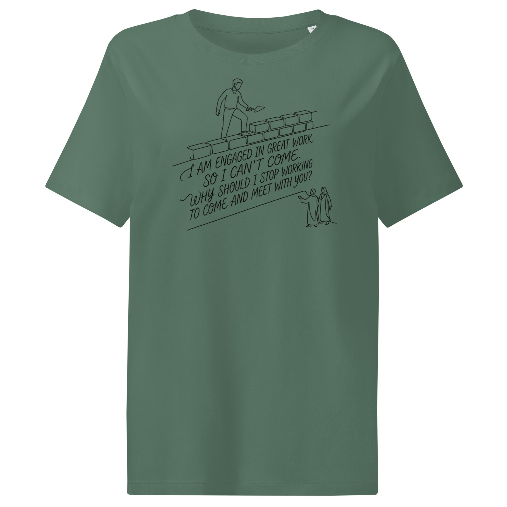 Nehemiah 6:3 Women’s organic ribbed neck t-shirt - Seedandsoulful