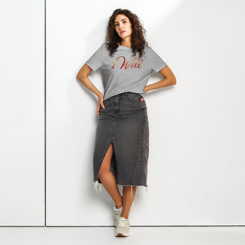 Women’s organic ribbed neck t-shirt I Will - Seedandsoulful
