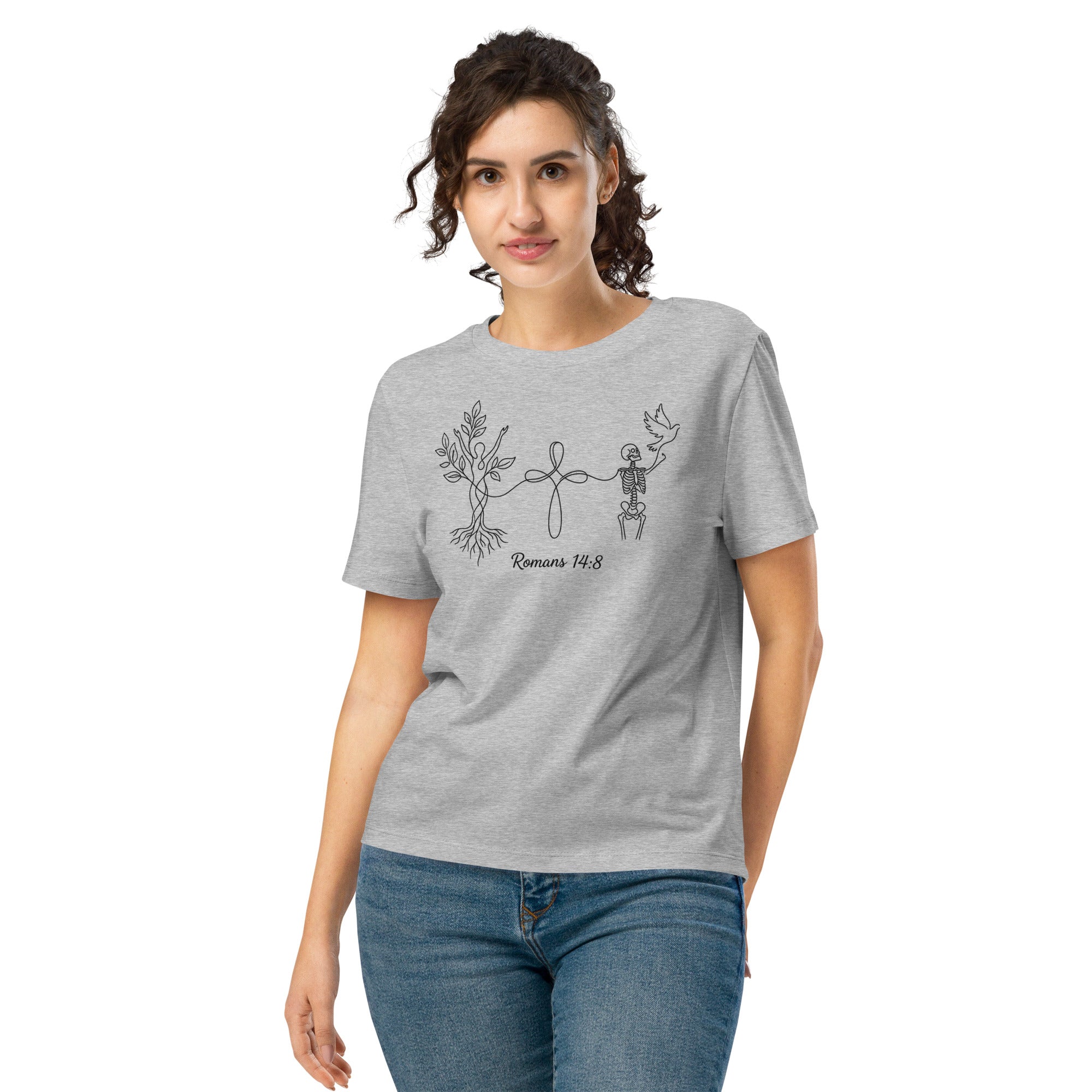 Women’s organic ribbed neck Romans 14:8 t-shirt - Seedandsoulful