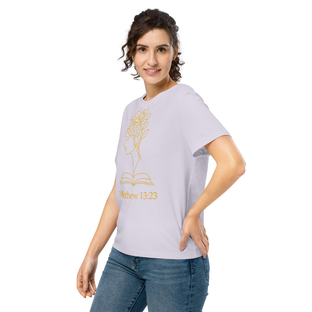 Matthew 13:23 Women’s organic ribbed neck t-shirt - Seedandsoulful
