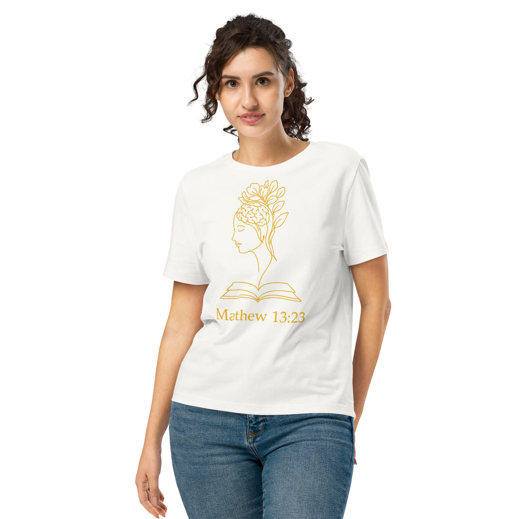 Matthew 13:23 Women’s organic ribbed neck t-shirt - Seedandsoulful
