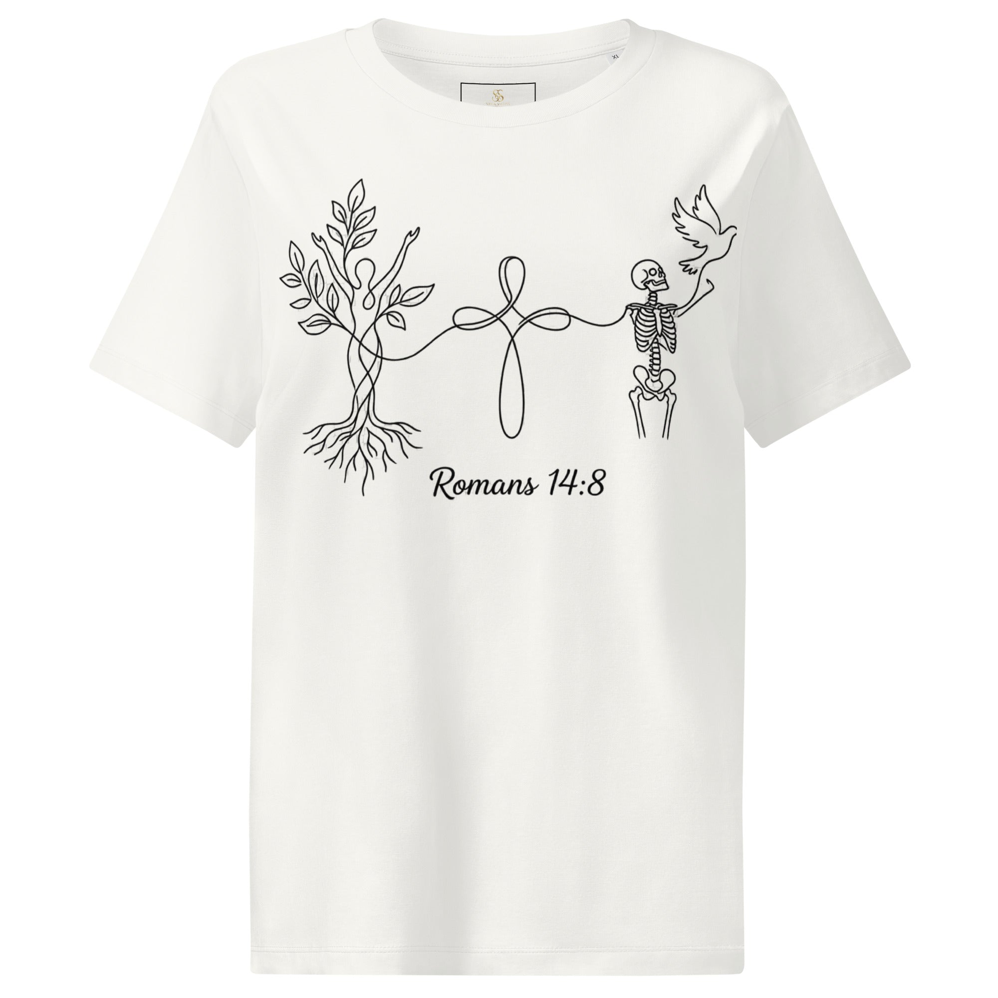 Women’s organic ribbed neck Romans 14:8 t-shirt - Seedandsoulful