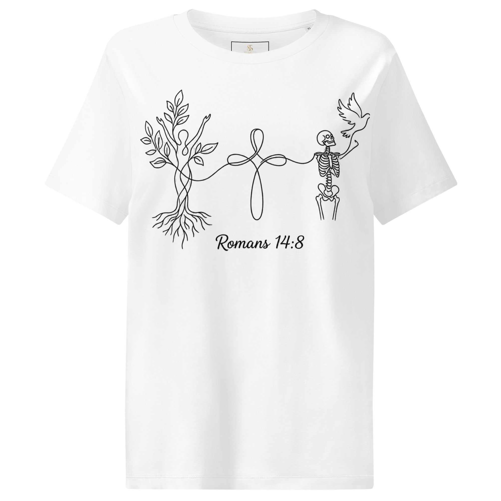Women’s organic ribbed neck Romans 14:8 t-shirt - Seedandsoulful