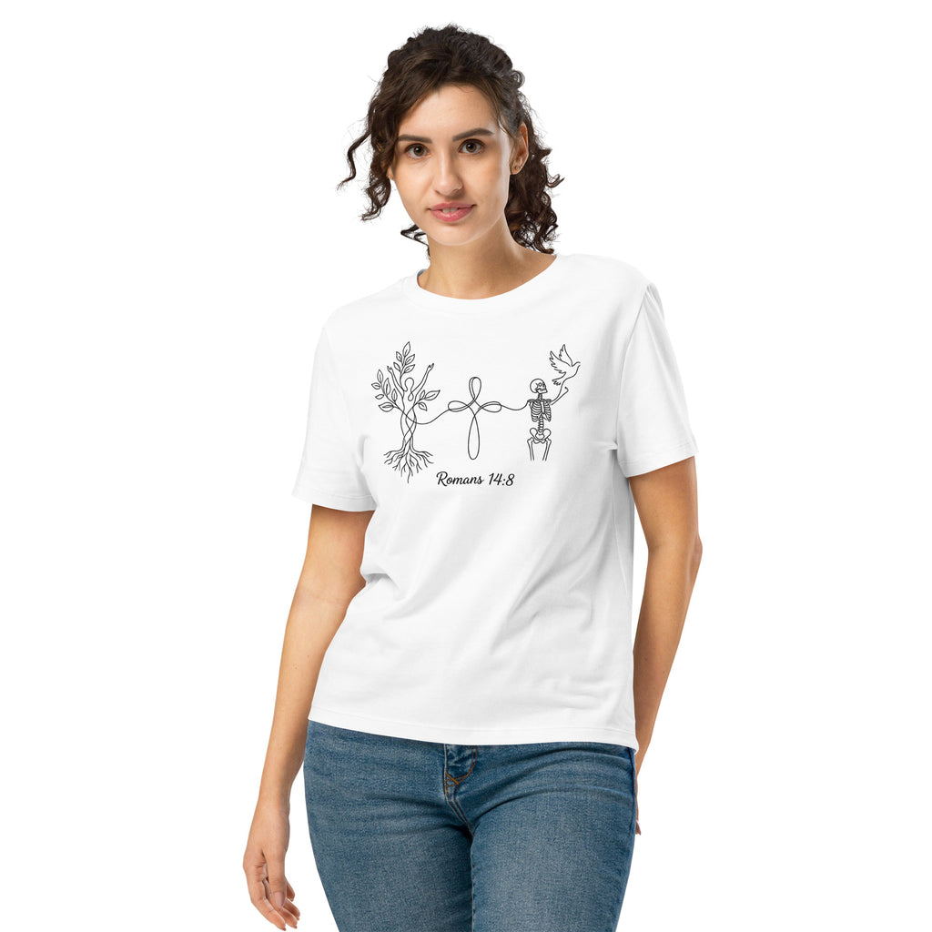 Women’s organic ribbed neck Romans 14:8 t-shirt - Seedandsoulful