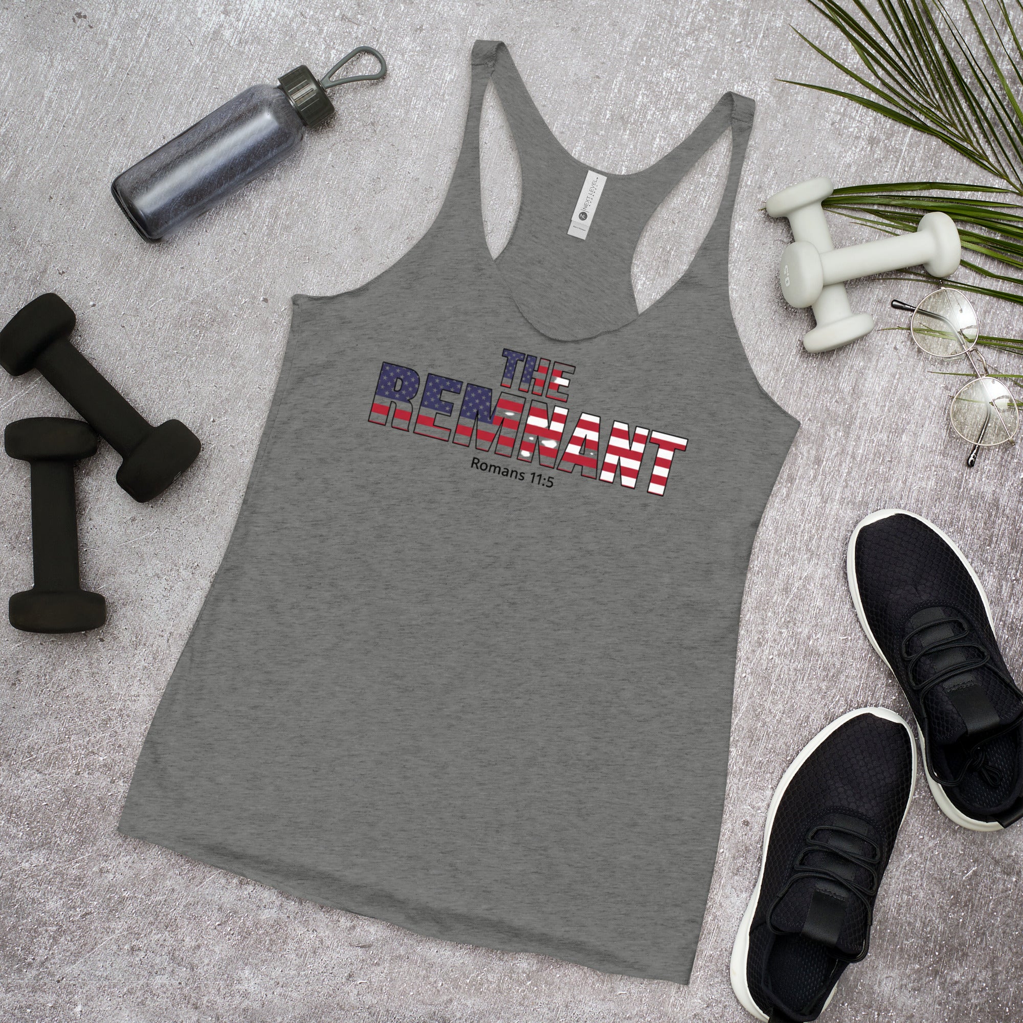 The Remnant Women's Racerback Tank | Romans 11:5 Patriotic Christian Apparel - Seedandsoulful