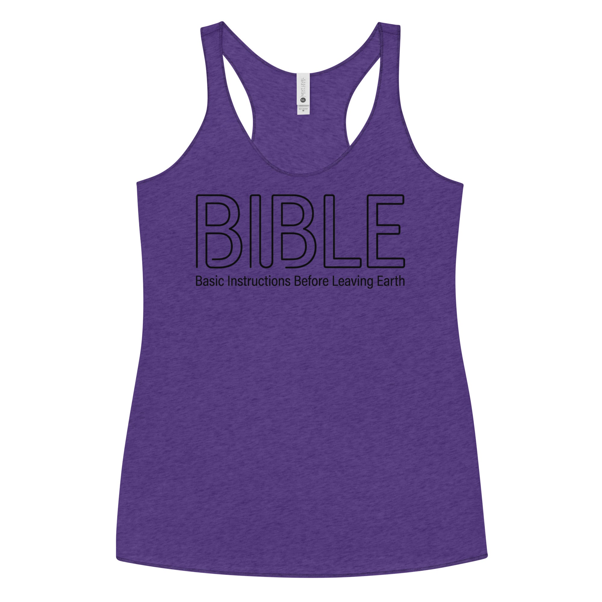 B.I.B.L.E. Basic Instructions Before Leaving Earth Women's Racerback Tank | Christian Apparel - Seedandsoulful